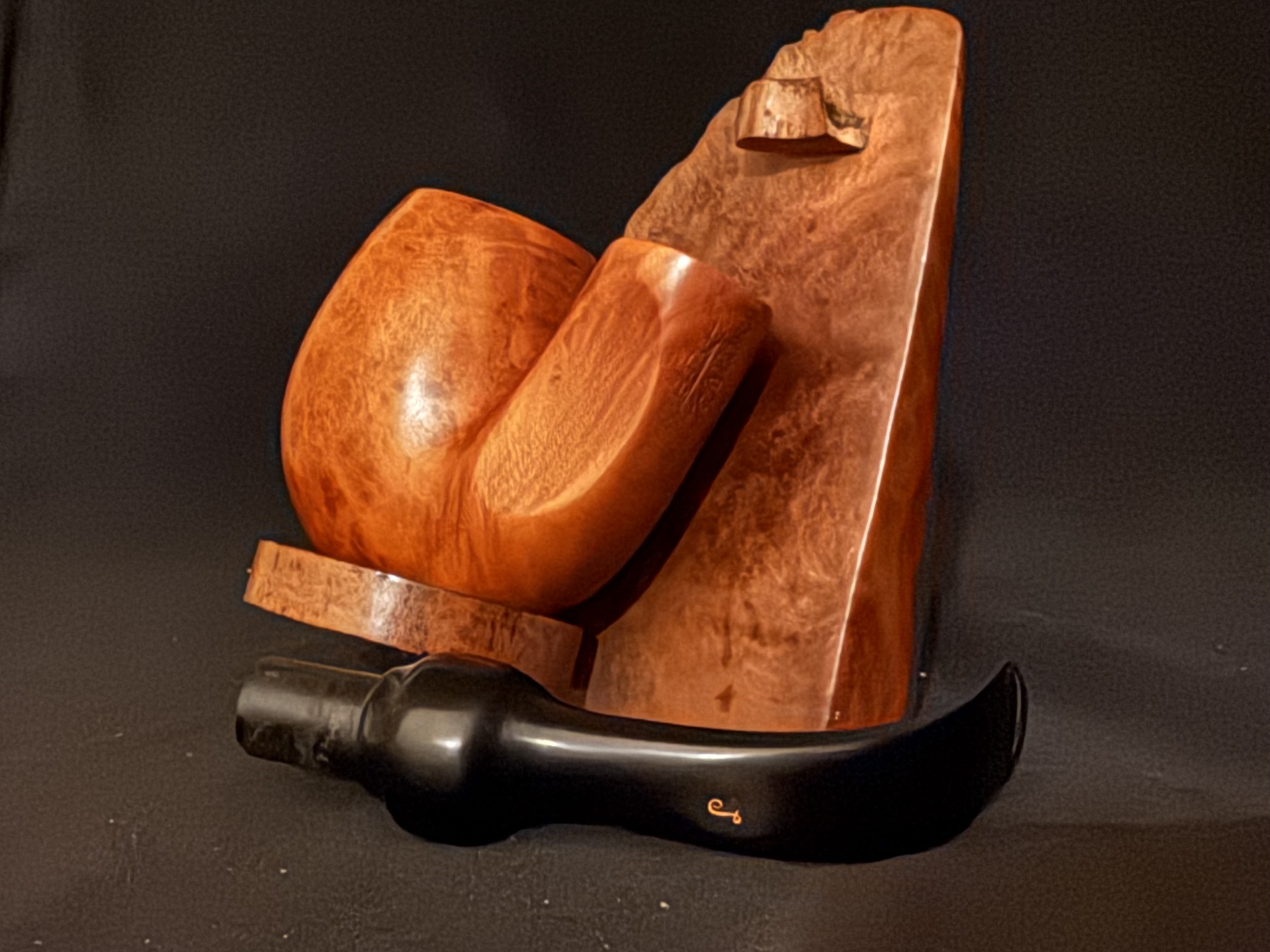Lorenzo Monte Bianco 101 Smooth Full Bent Oom Paul Estate Pipe, 9mm Filter 12
