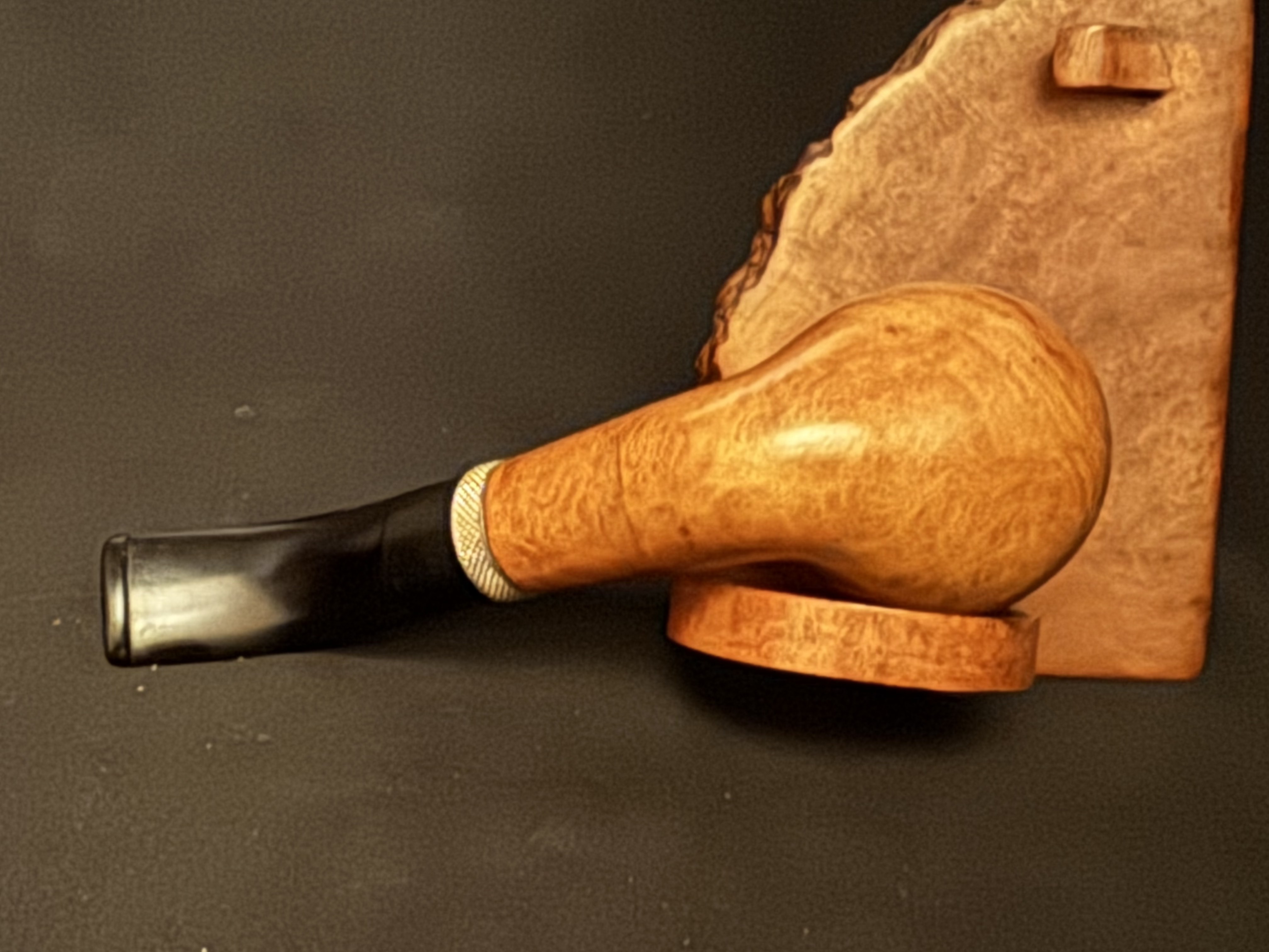 Vinnini Smooth Bent Brandy Vulcanite Saddle Stem Estate Pipe 6