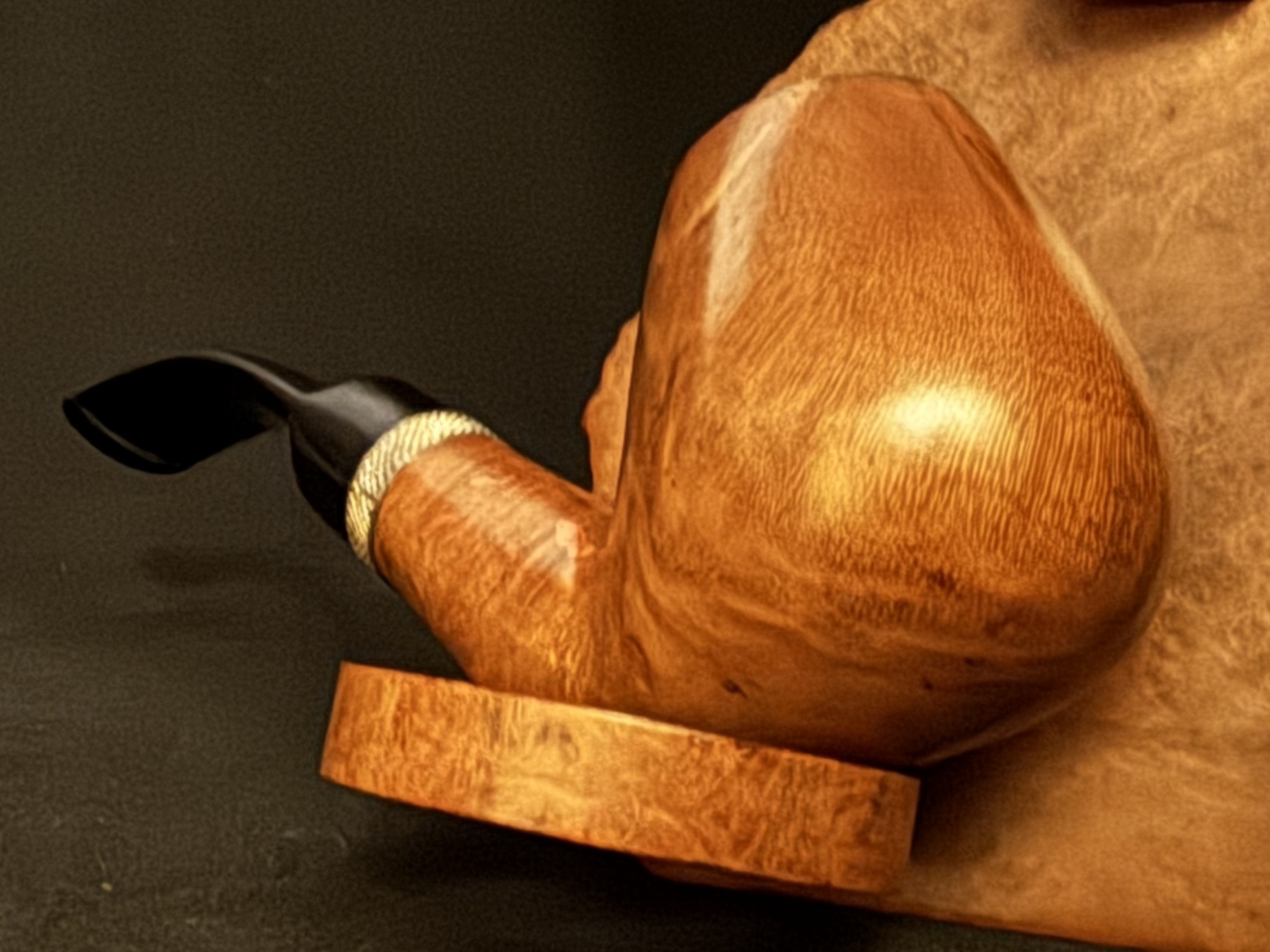 Vinnini Smooth Bent Brandy Vulcanite Saddle Stem Estate Pipe 8