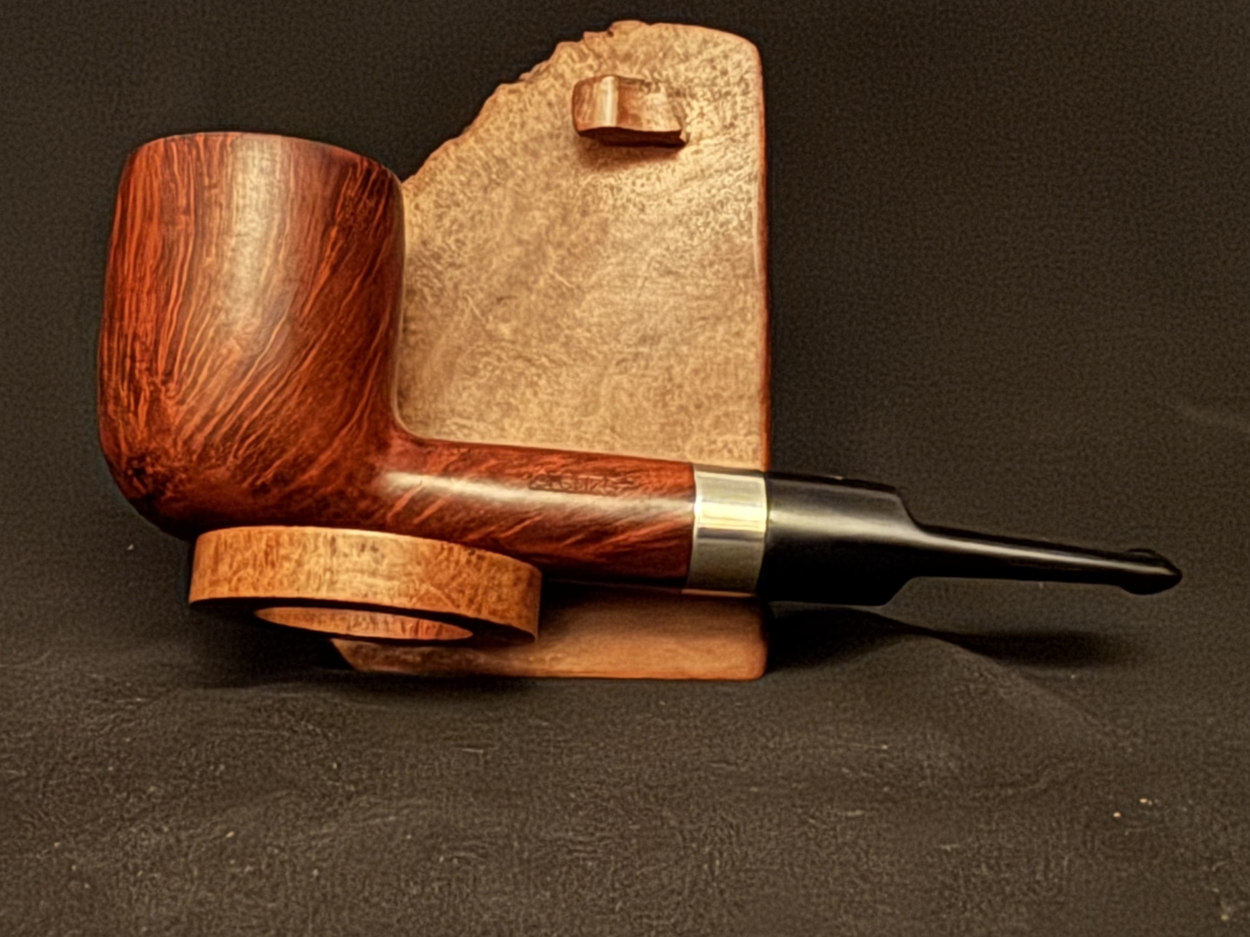 Lorenzo Prato 8583 Smooth Straight Billiard Estate Pipe, Vulcanite Saddle Stem 3