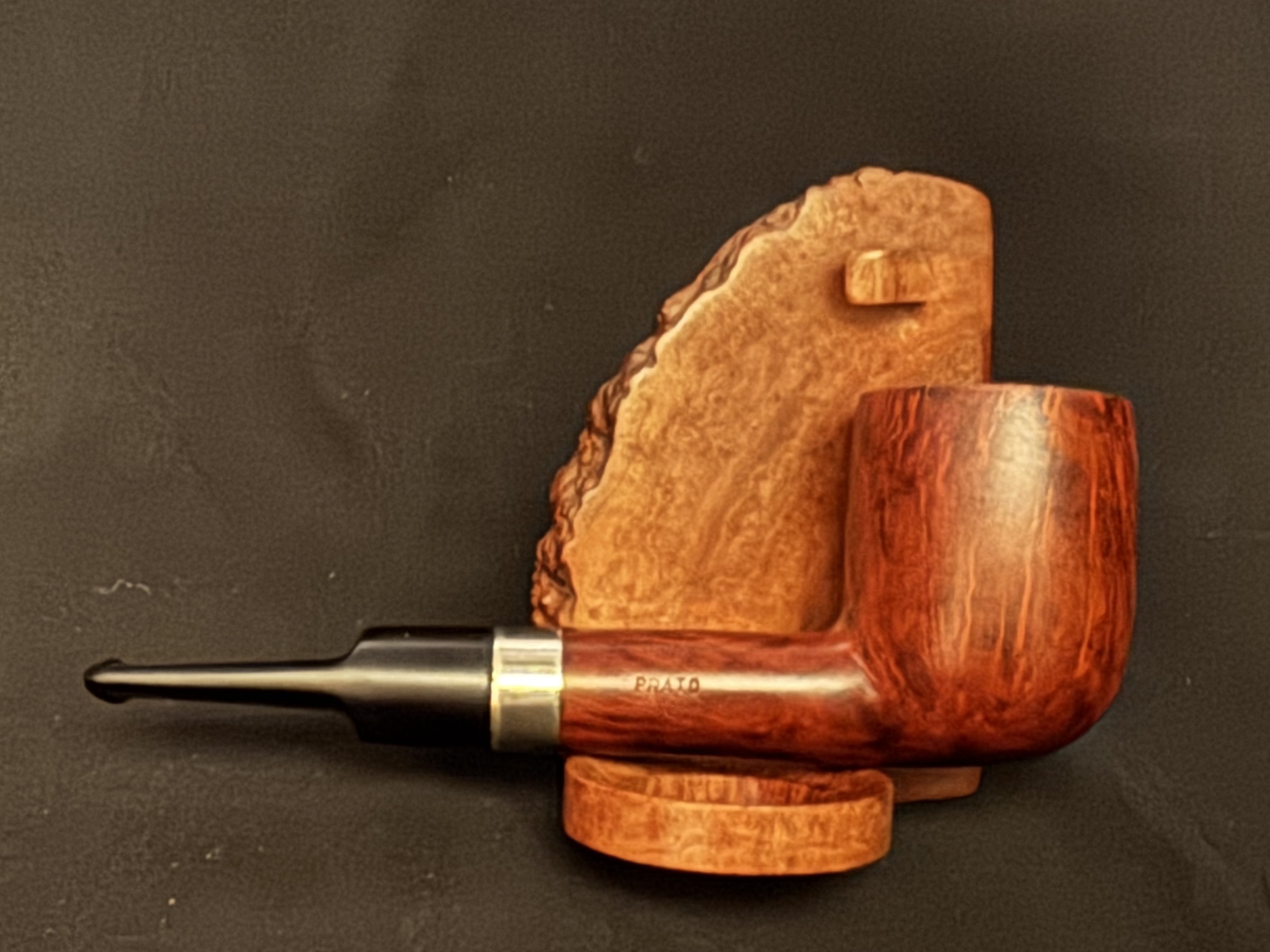 Lorenzo Prato 8583 Smooth Straight Billiard Estate Pipe, Vulcanite Saddle Stem 4