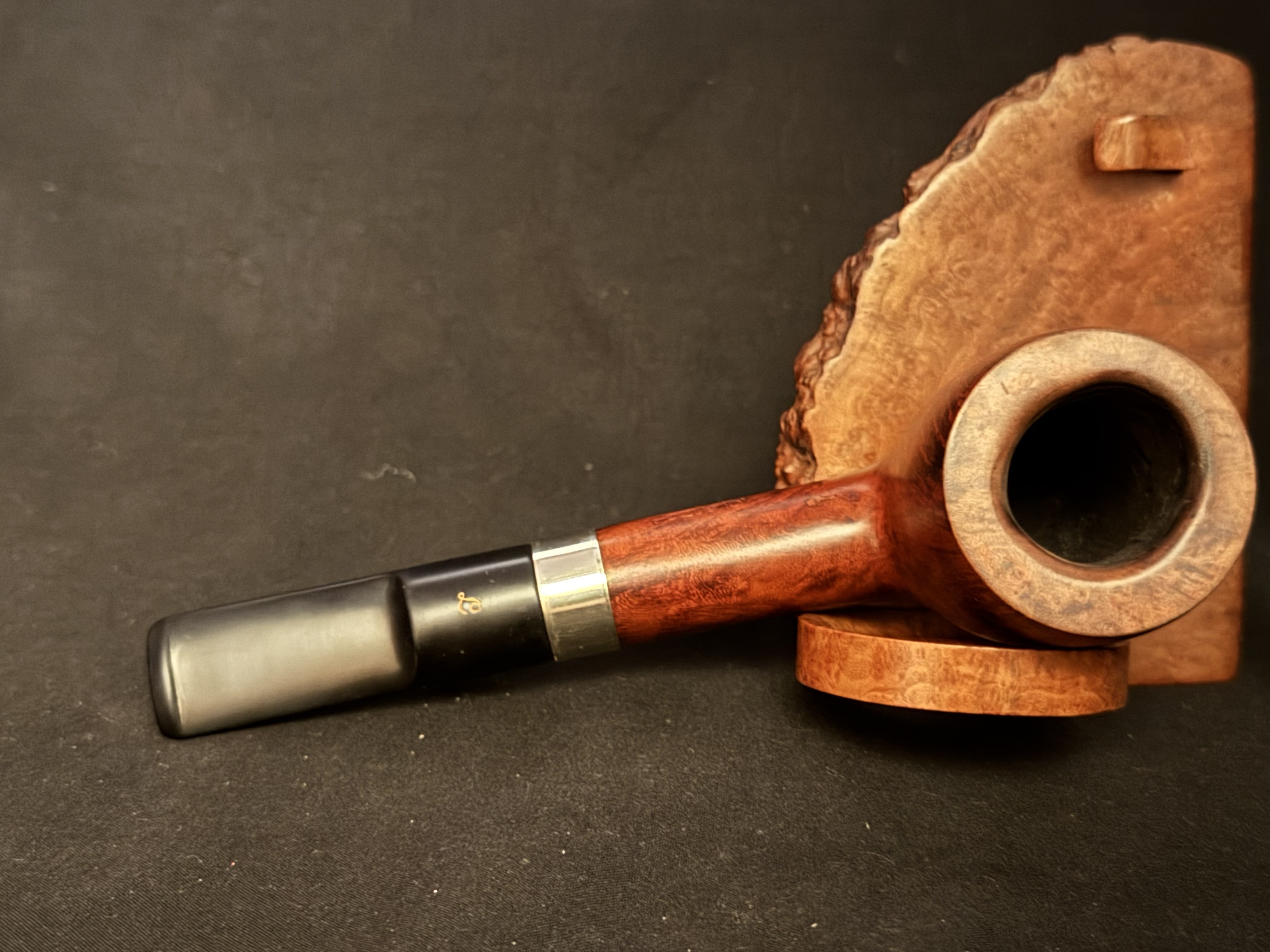 Lorenzo Prato 8583 Smooth Straight Billiard Estate Pipe, Vulcanite Saddle Stem 5