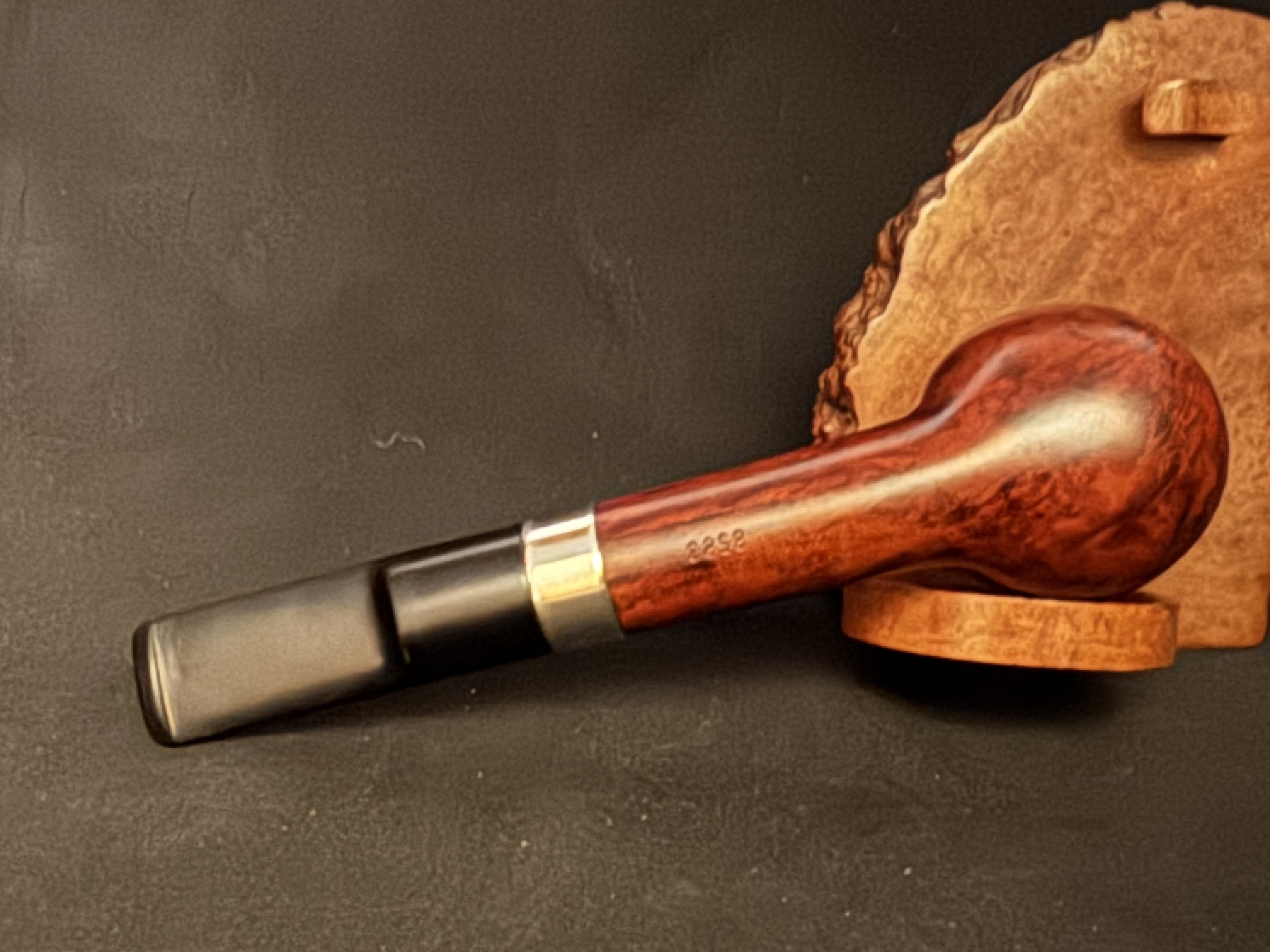 Lorenzo Prato 8583 Smooth Straight Billiard Estate Pipe, Vulcanite Saddle Stem 6