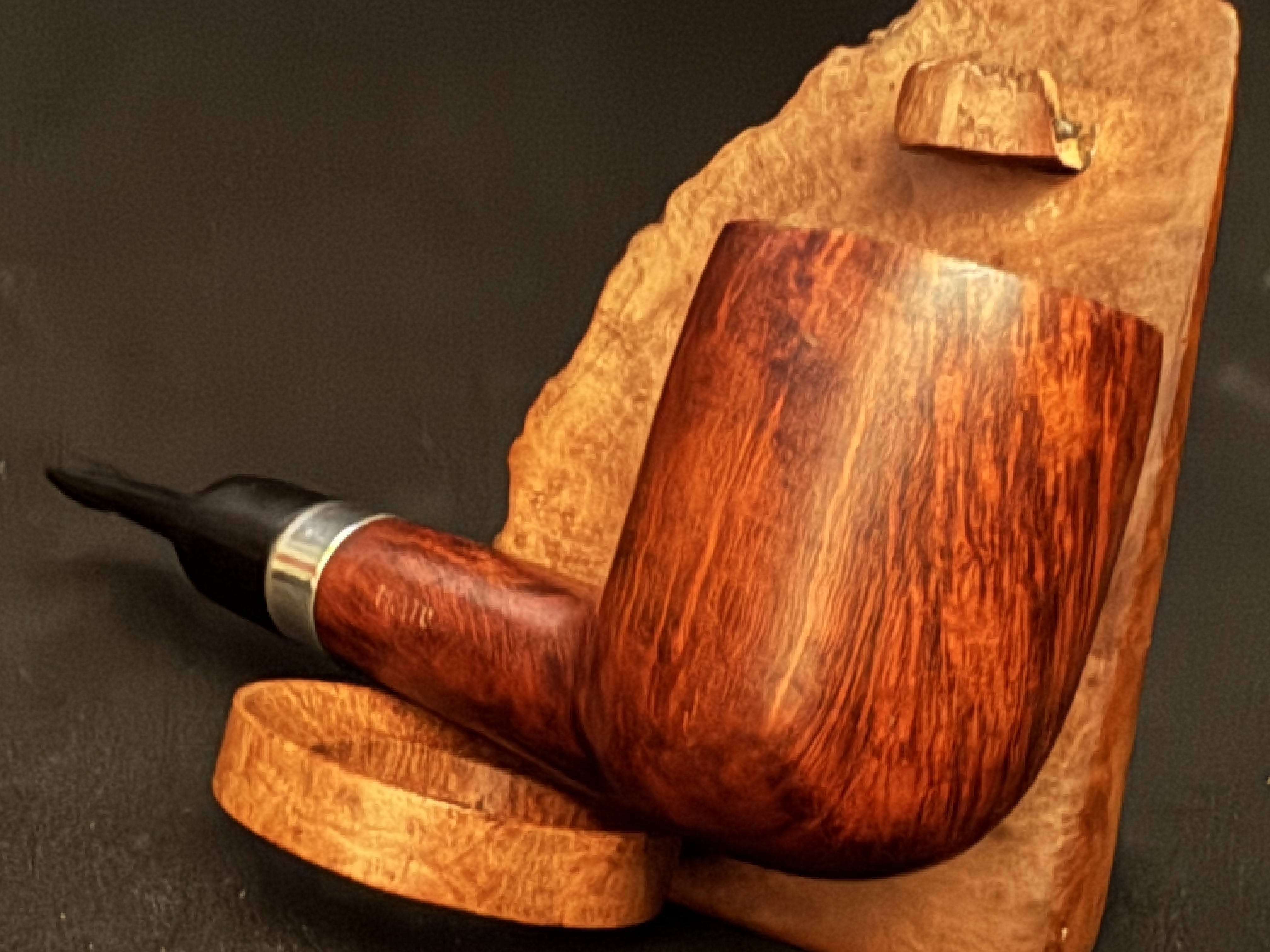 Lorenzo Prato 8583 Smooth Straight Billiard Estate Pipe, Vulcanite Saddle Stem 7