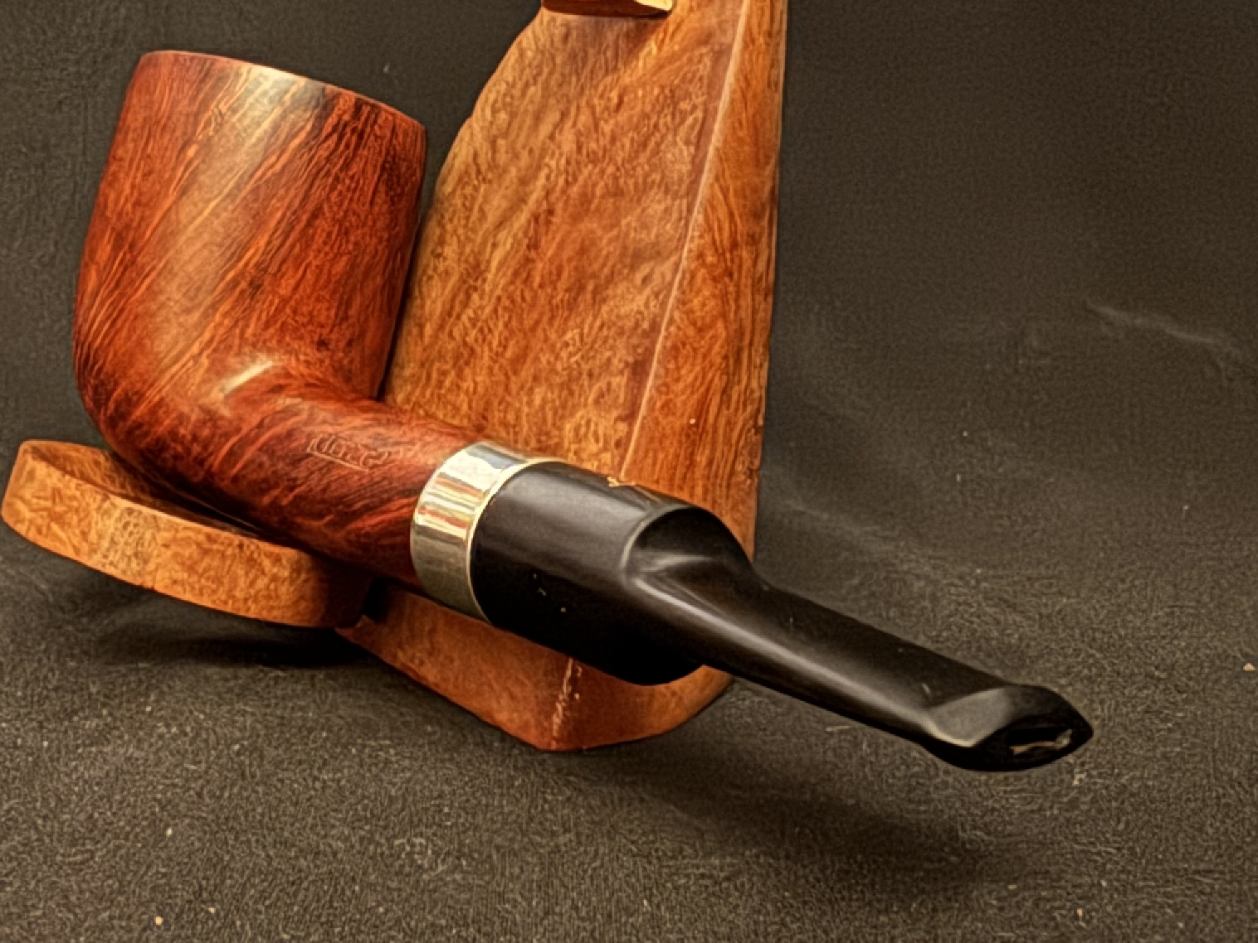 Lorenzo Prato 8583 Smooth Straight Billiard Estate Pipe, Vulcanite Saddle Stem 8