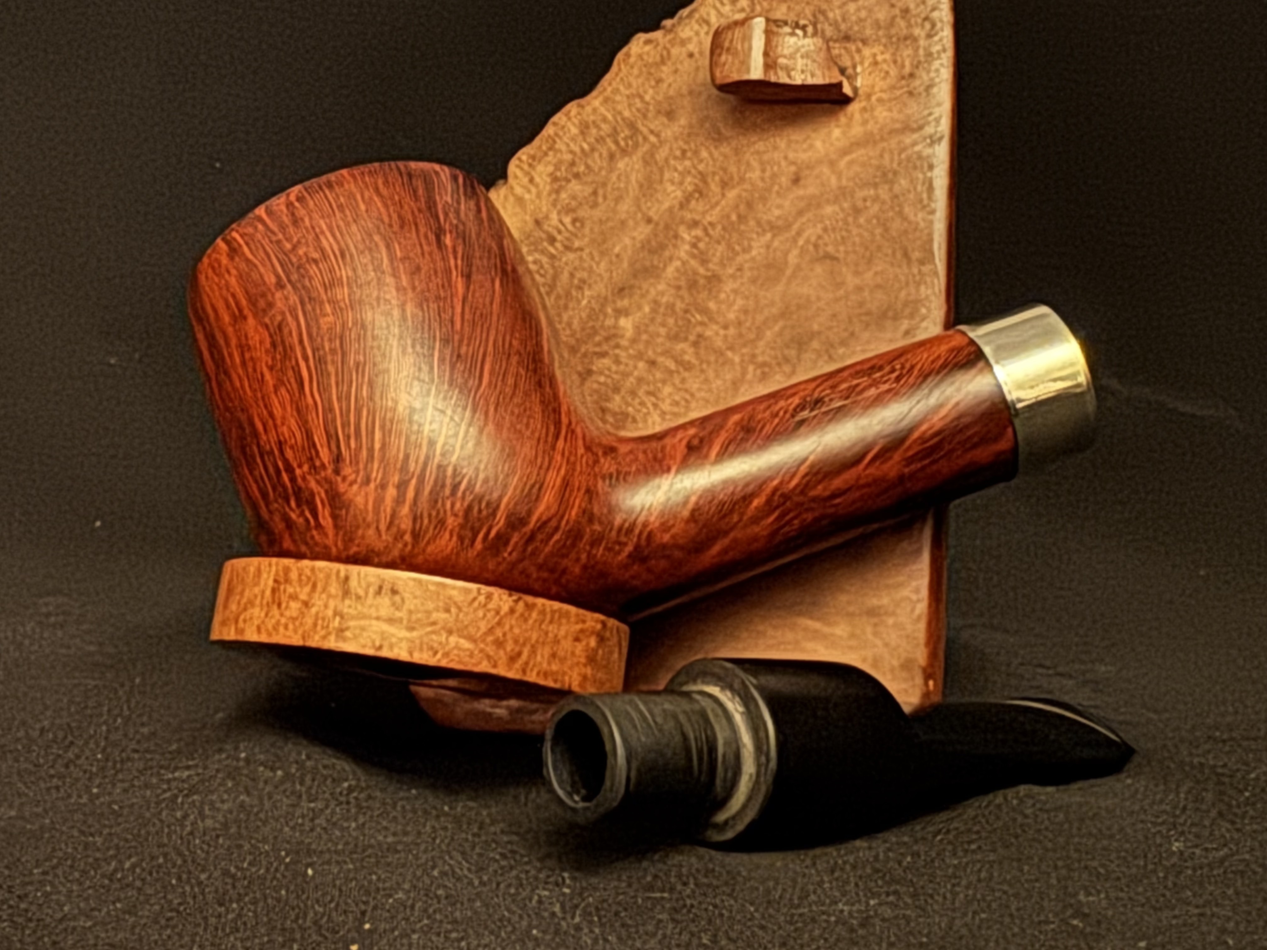 Lorenzo Prato 8583 Smooth Straight Billiard Estate Pipe, Vulcanite Saddle Stem 9
