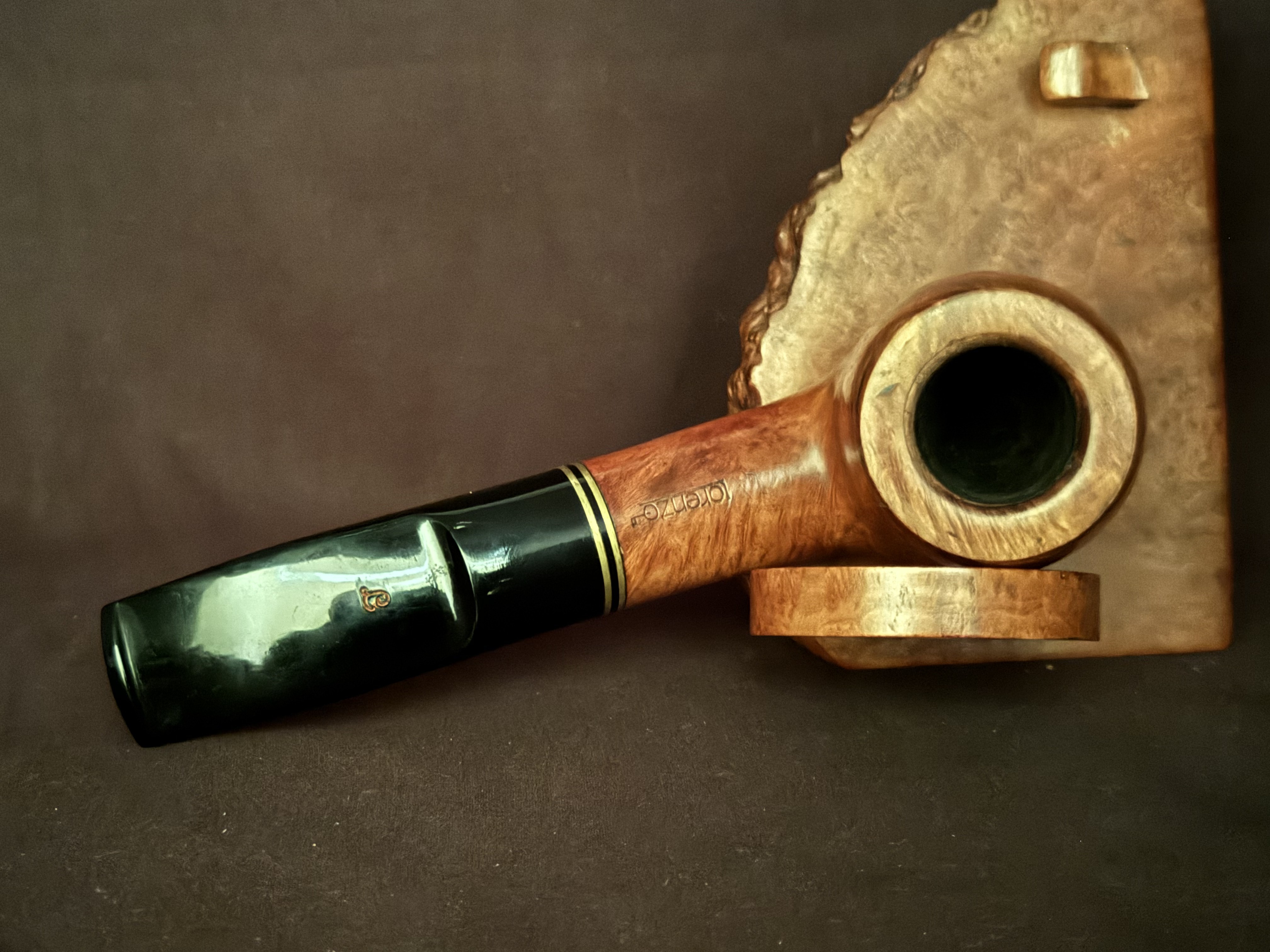 Lorenzo Smooth Bent Billiard Oval Shank 9mm Filter Estate Pipe 3
