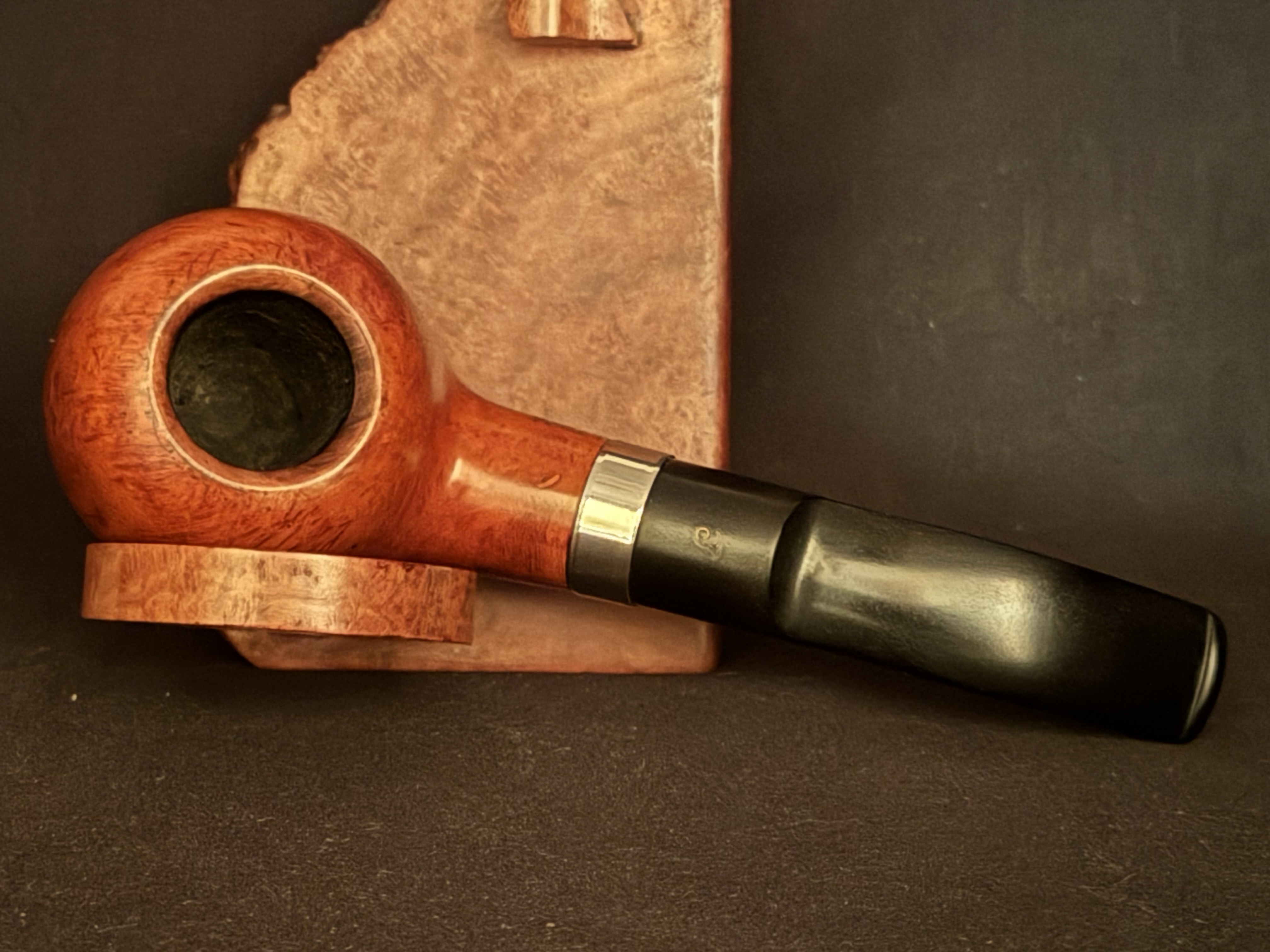 Smooth Bent Tomato 9mm Filter Metal Band Estate Pipe 3