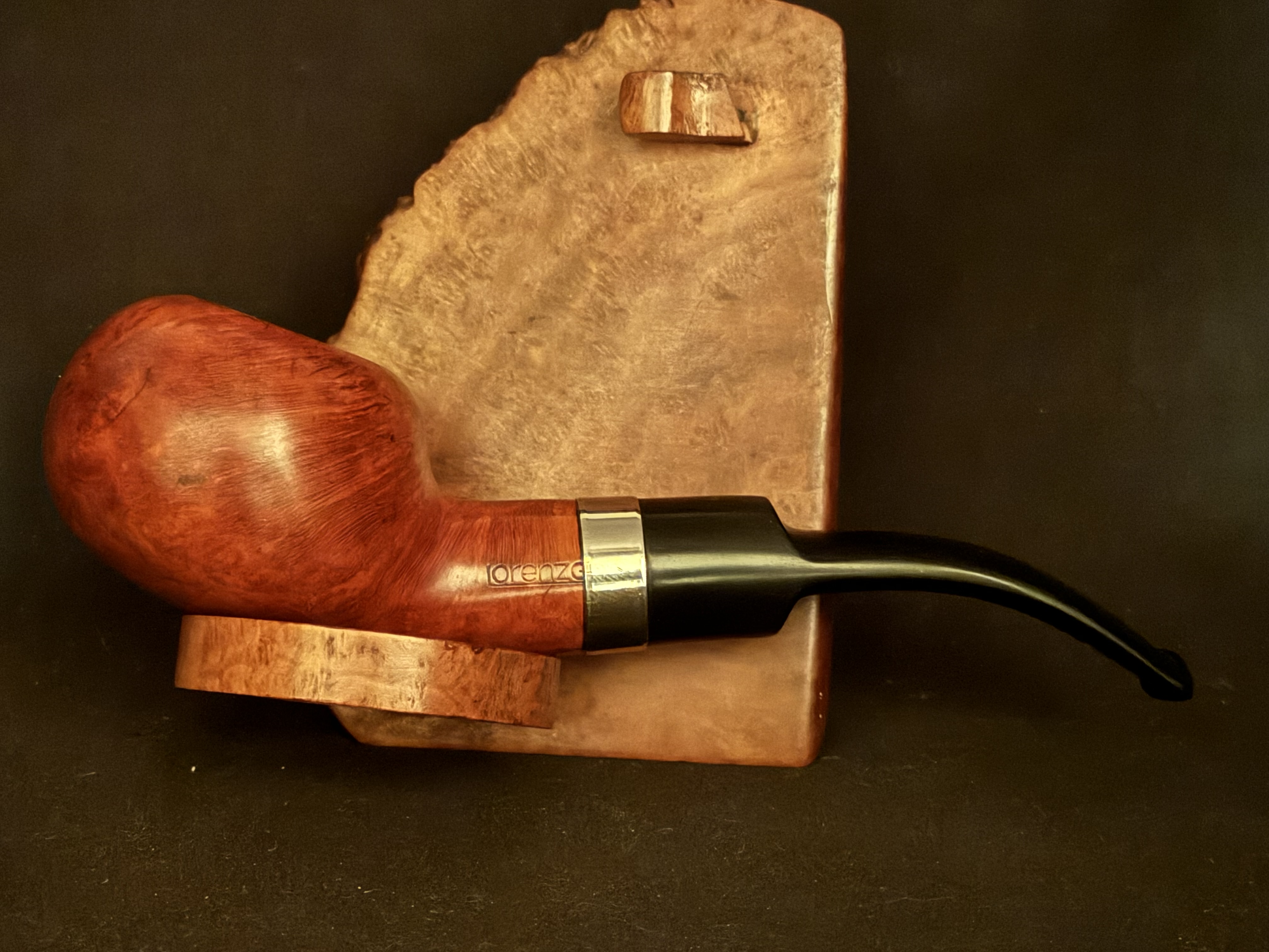 Smooth Bent Tomato 9mm Filter Metal Band Estate Pipe 5