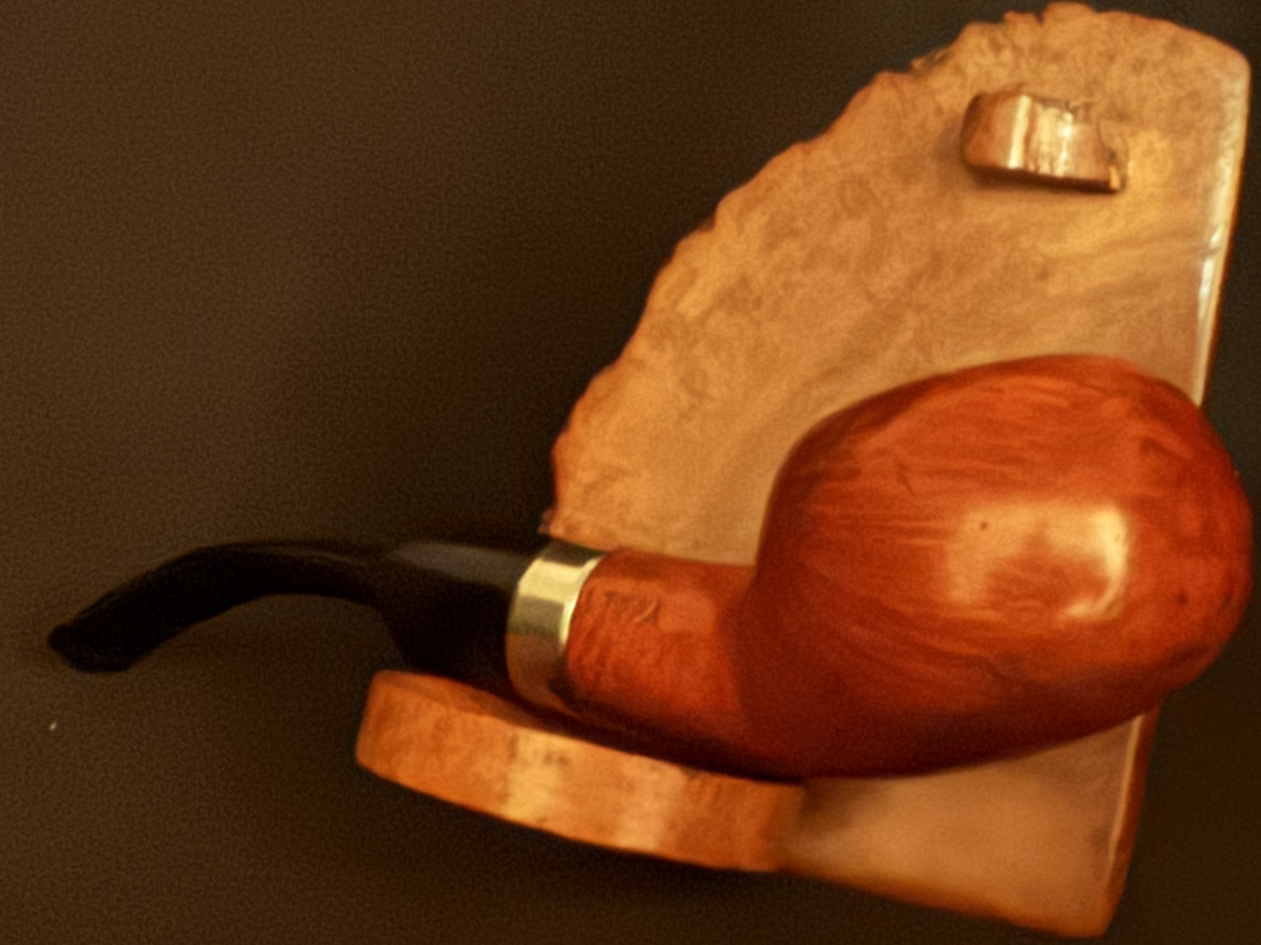 Smooth Bent Tomato 9mm Filter Metal Band Estate Pipe 7