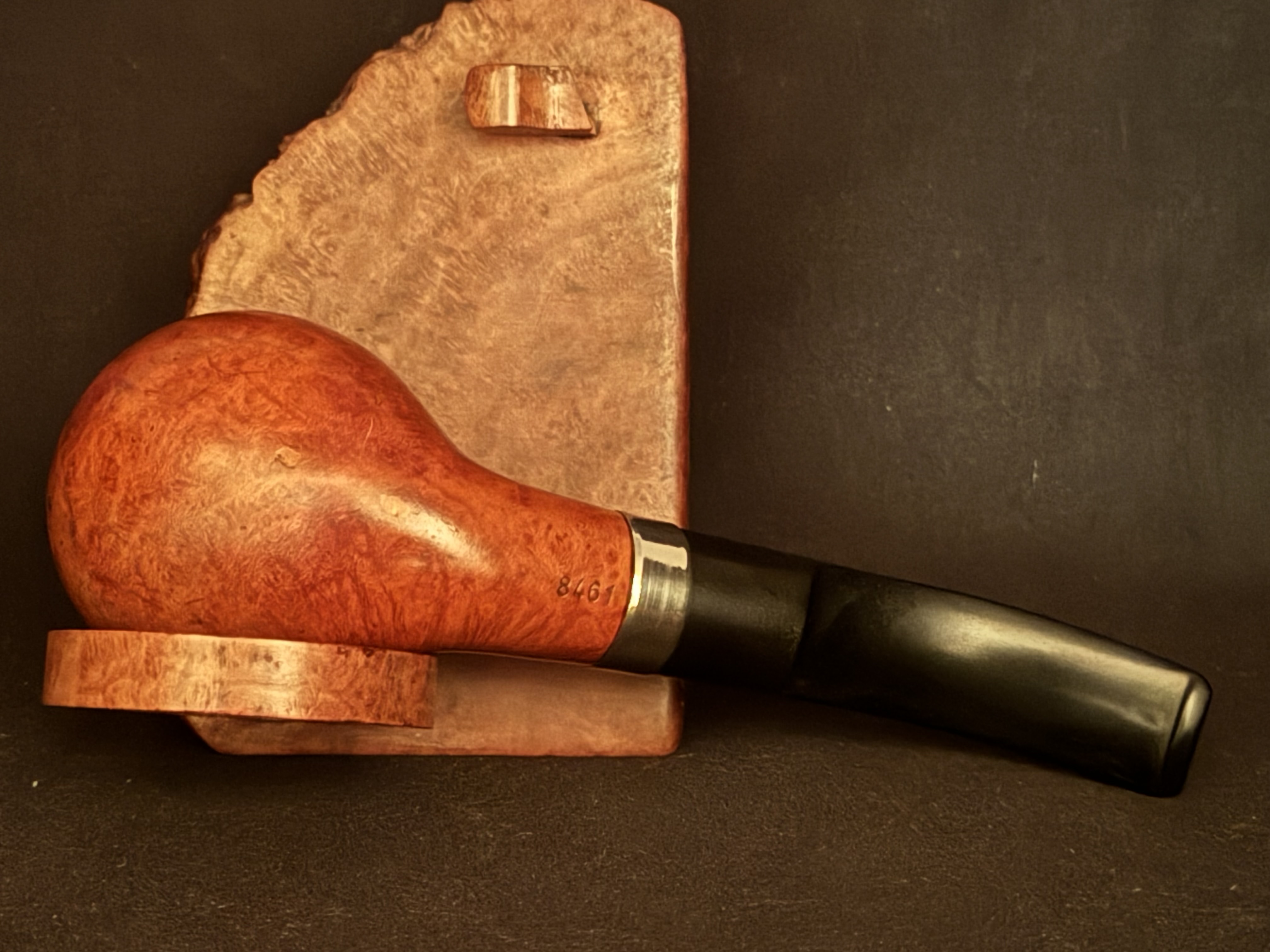 Smooth Bent Tomato 9mm Filter Metal Band Estate Pipe 8
