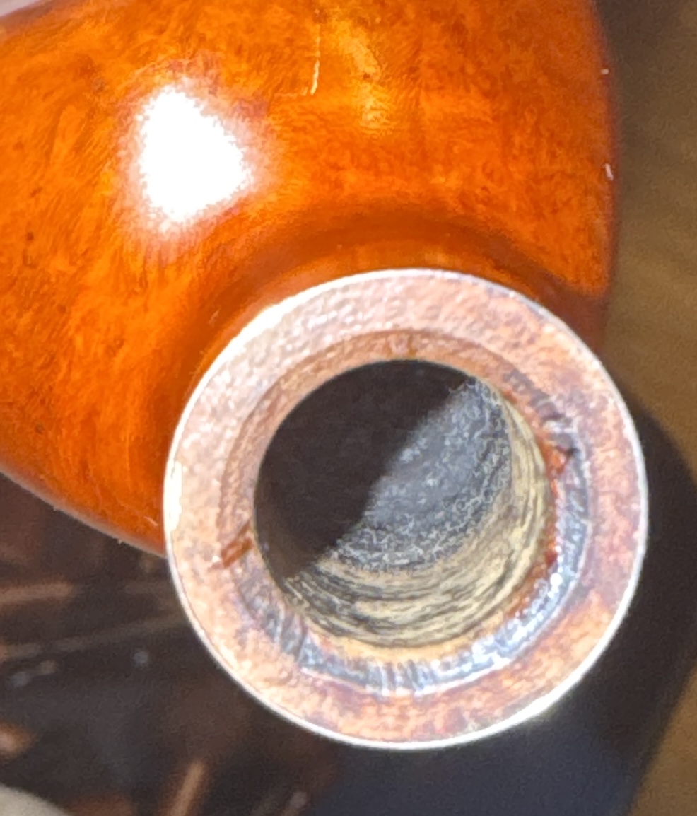 Smooth Bent Tomato 9mm Filter Metal Band Estate Pipe 11