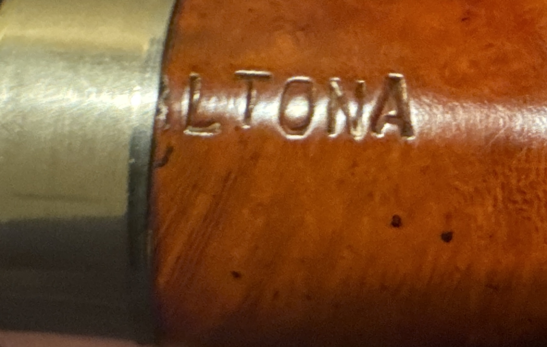 Smooth Bent Tomato 9mm Filter Metal Band Estate Pipe 12
