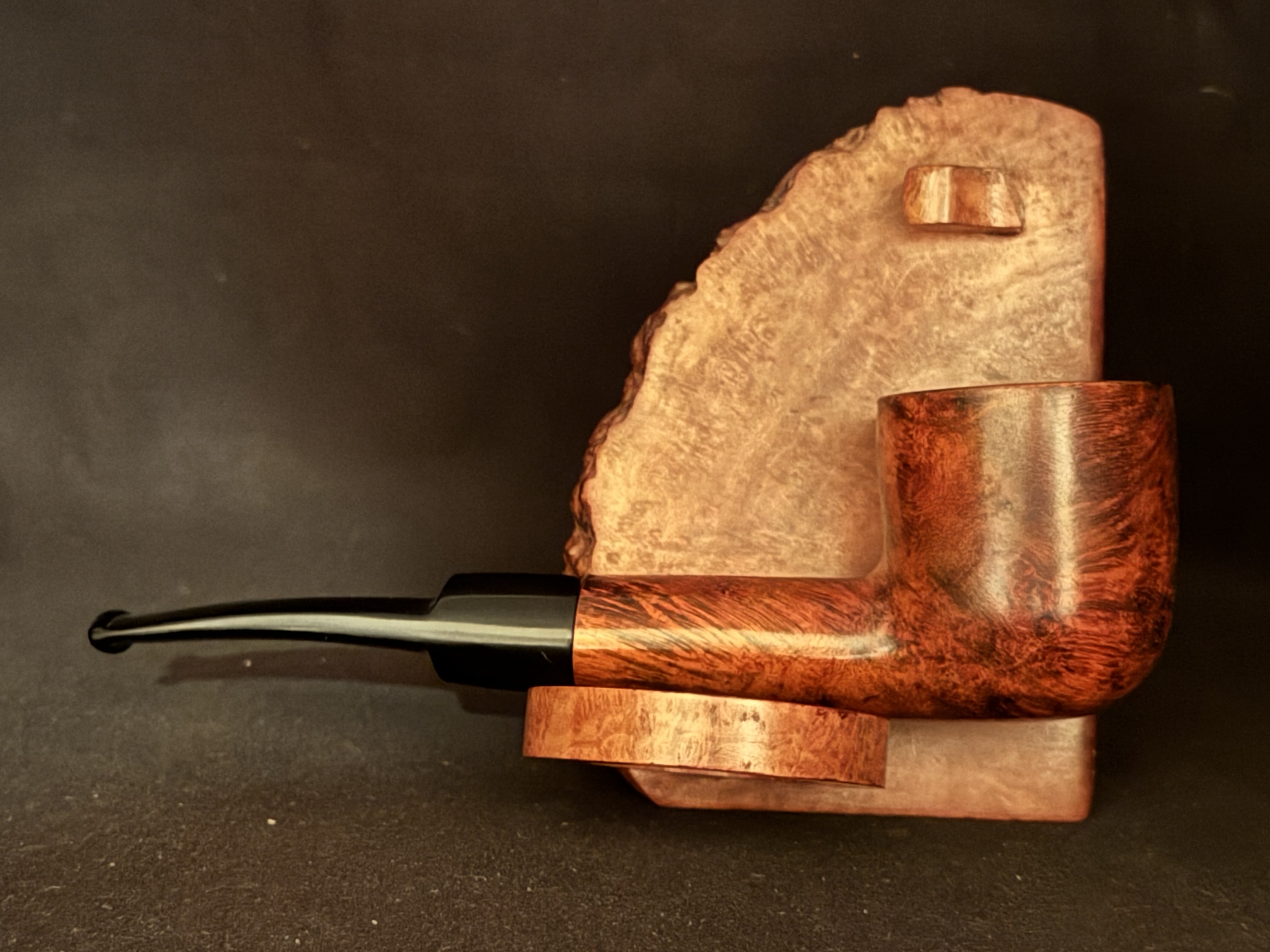 Lorenzo Masala Pot Estate Pipe - Smooth Briar, Oval Shank, Vulcanite Saddle Stem, 9mm Filter, Fishtail Mouthpiece 4