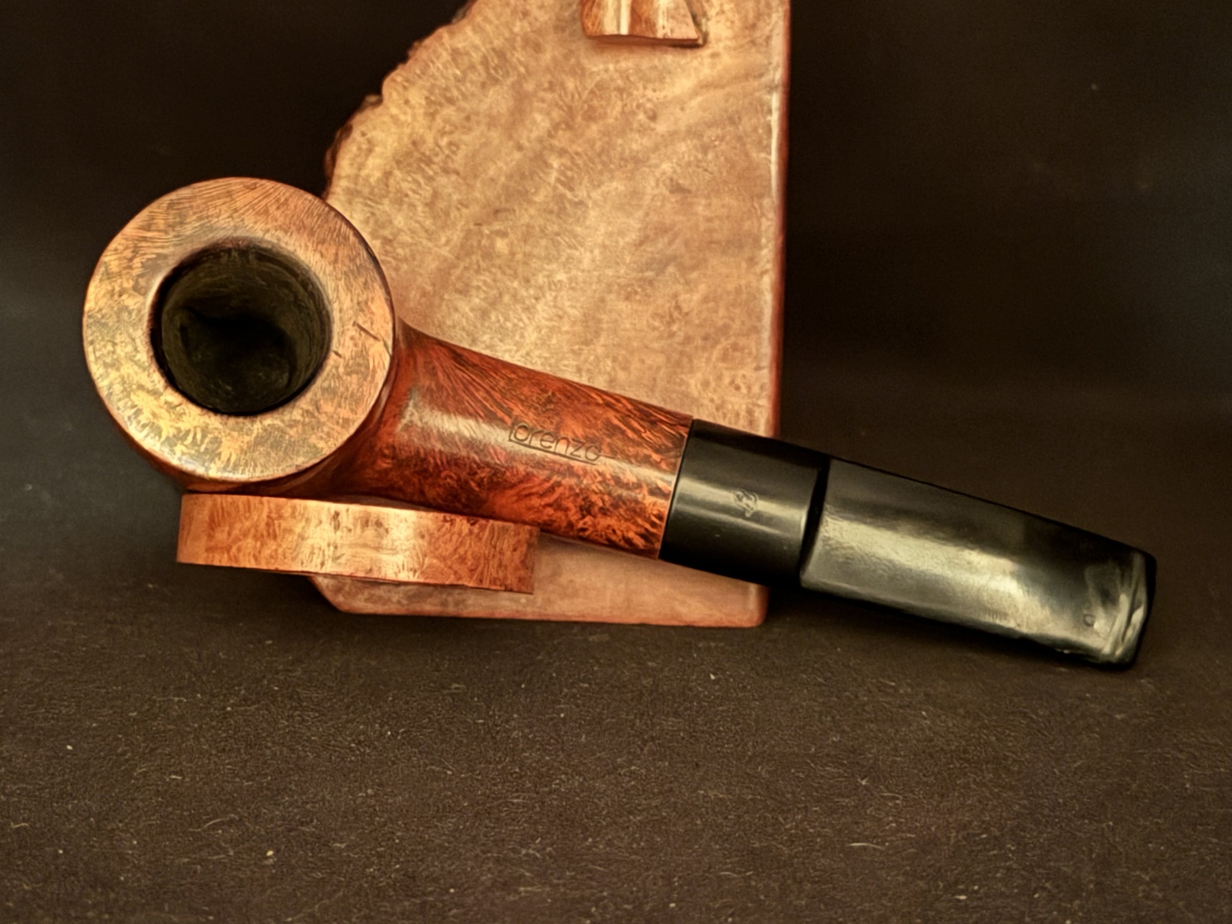 Lorenzo Masala Pot Estate Pipe - Smooth Briar, Oval Shank, Vulcanite Saddle Stem, 9mm Filter, Fishtail Mouthpiece 5
