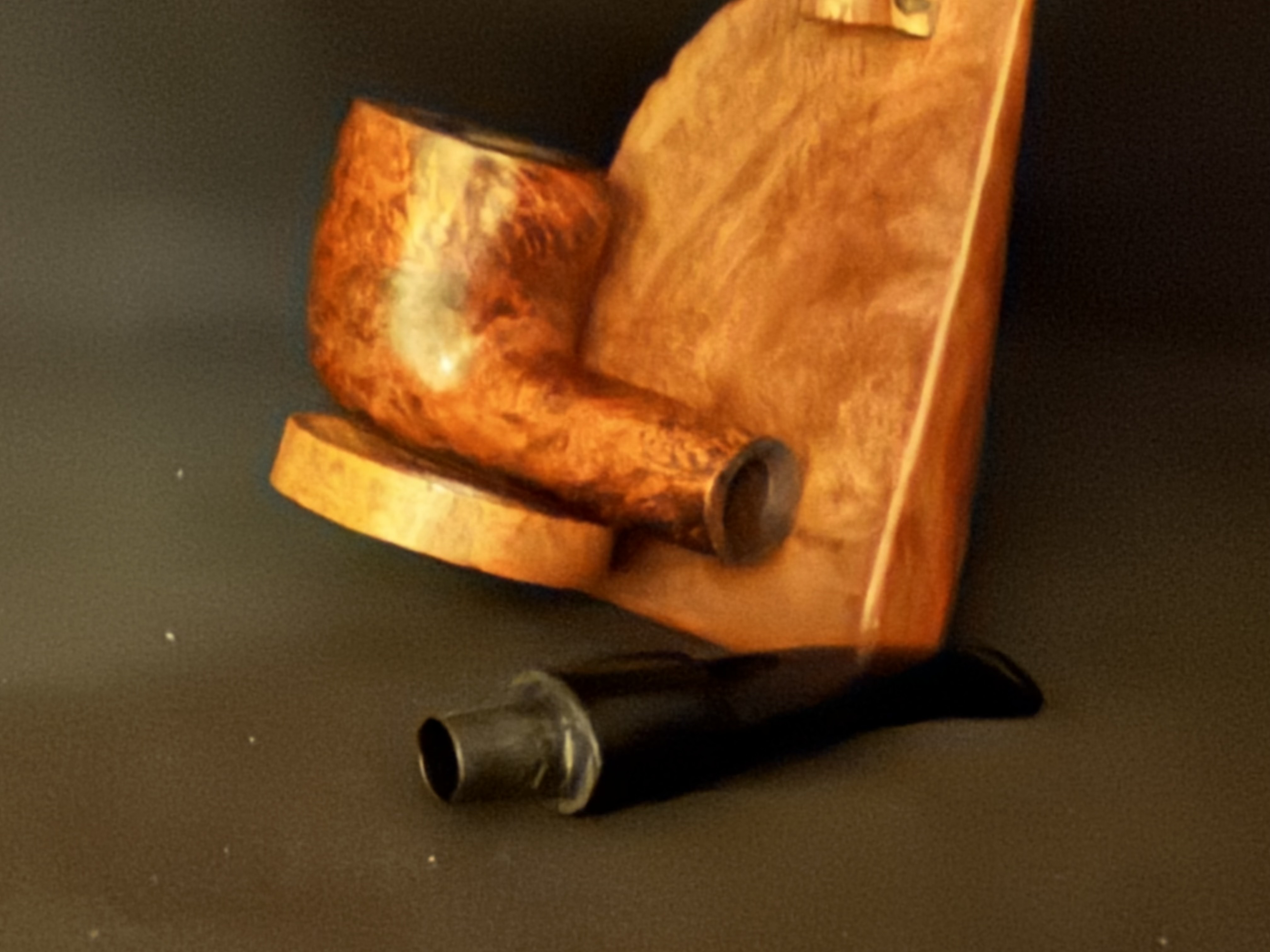 Lorenzo Masala Pot Estate Pipe - Smooth Briar, Oval Shank, Vulcanite Saddle Stem, 9mm Filter, Fishtail Mouthpiece 9