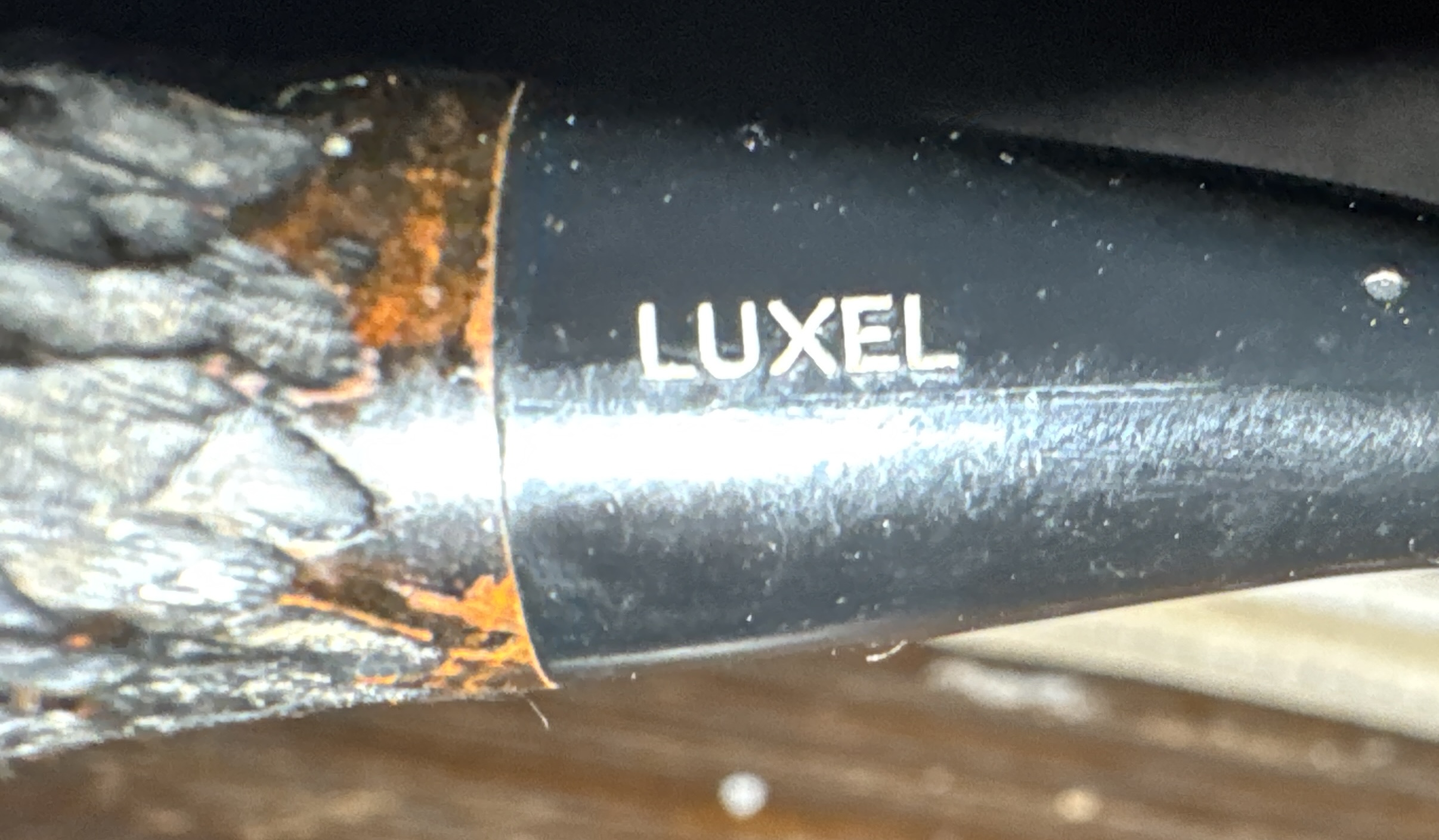 Luxel Black Textured Bent Billiard Estate Pipe, Vulcanite Fishtail Stem 10