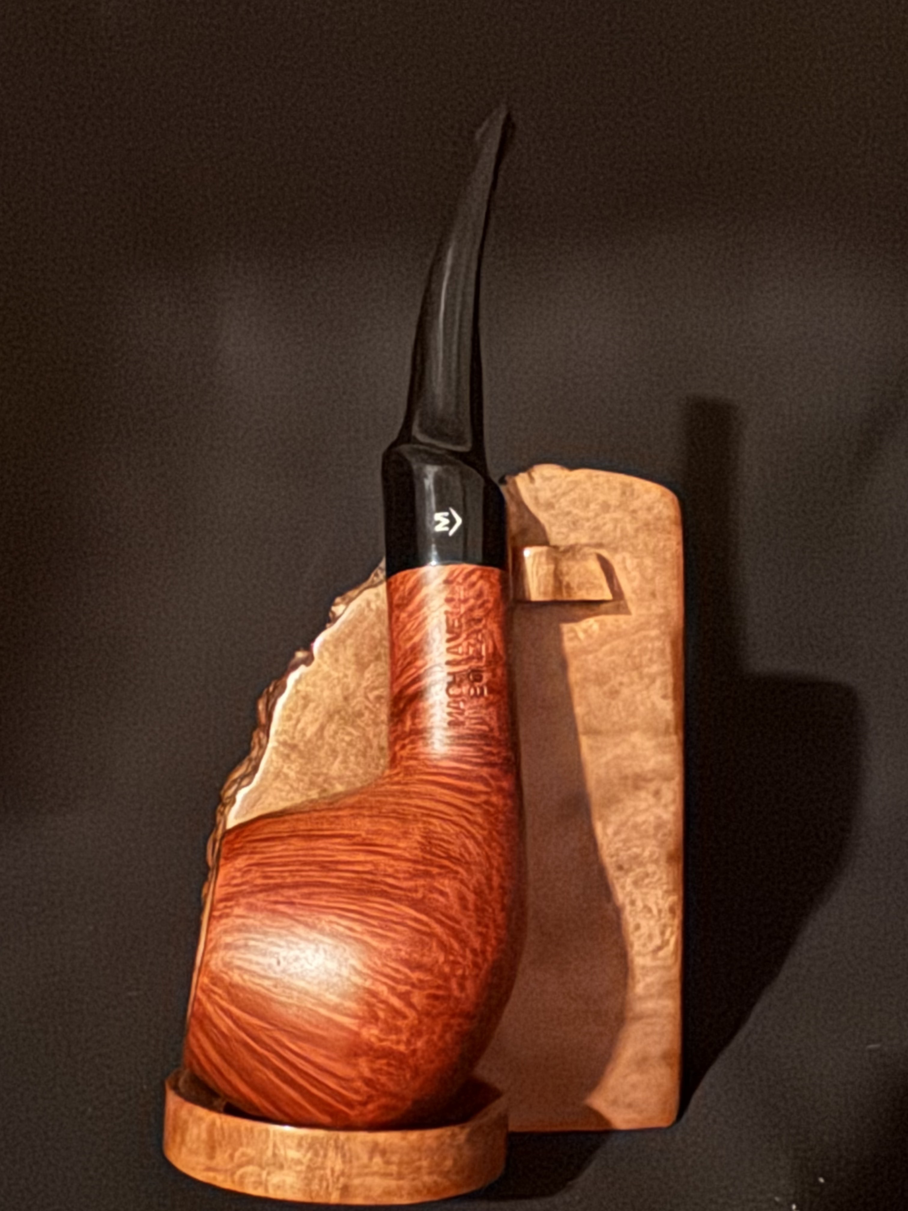 Machiavelli Bonzai Smooth Bent Apple Estate Pipe, Acrylic Saddle Stem 2