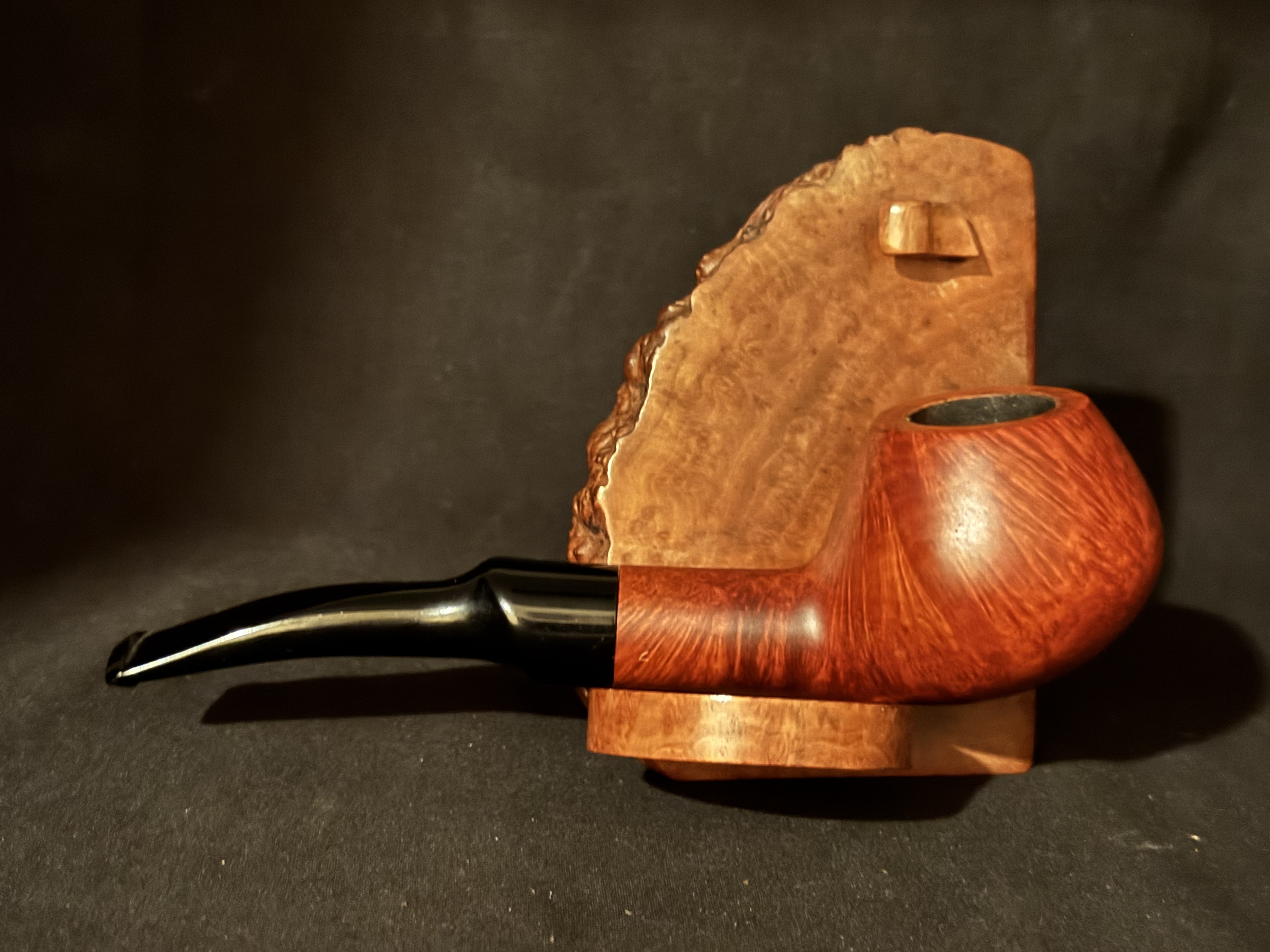 Machiavelli Bonzai Smooth Bent Apple Estate Pipe, Acrylic Saddle Stem 4