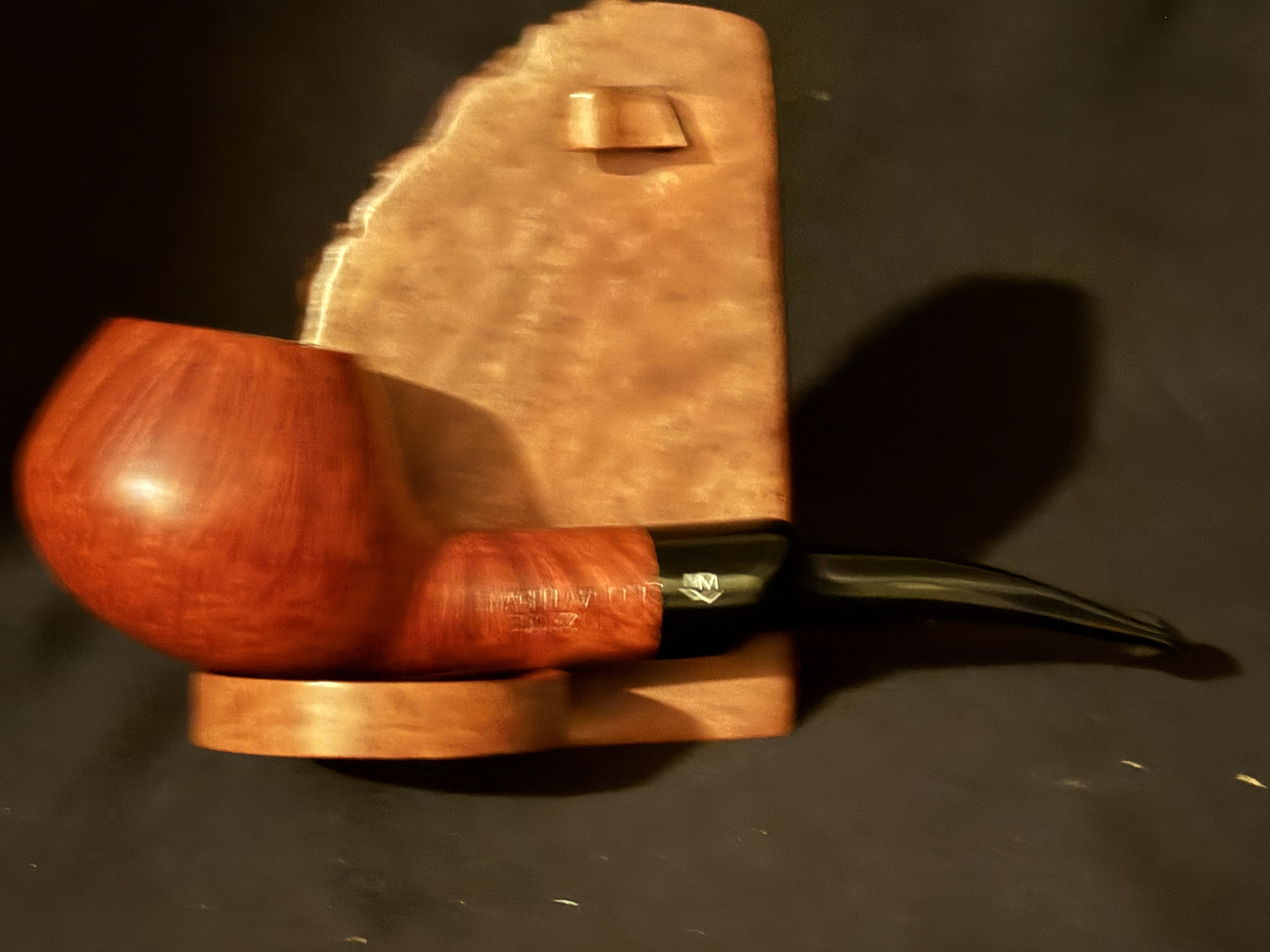 Machiavelli Bonzai Smooth Bent Apple Estate Pipe, Acrylic Saddle Stem 3