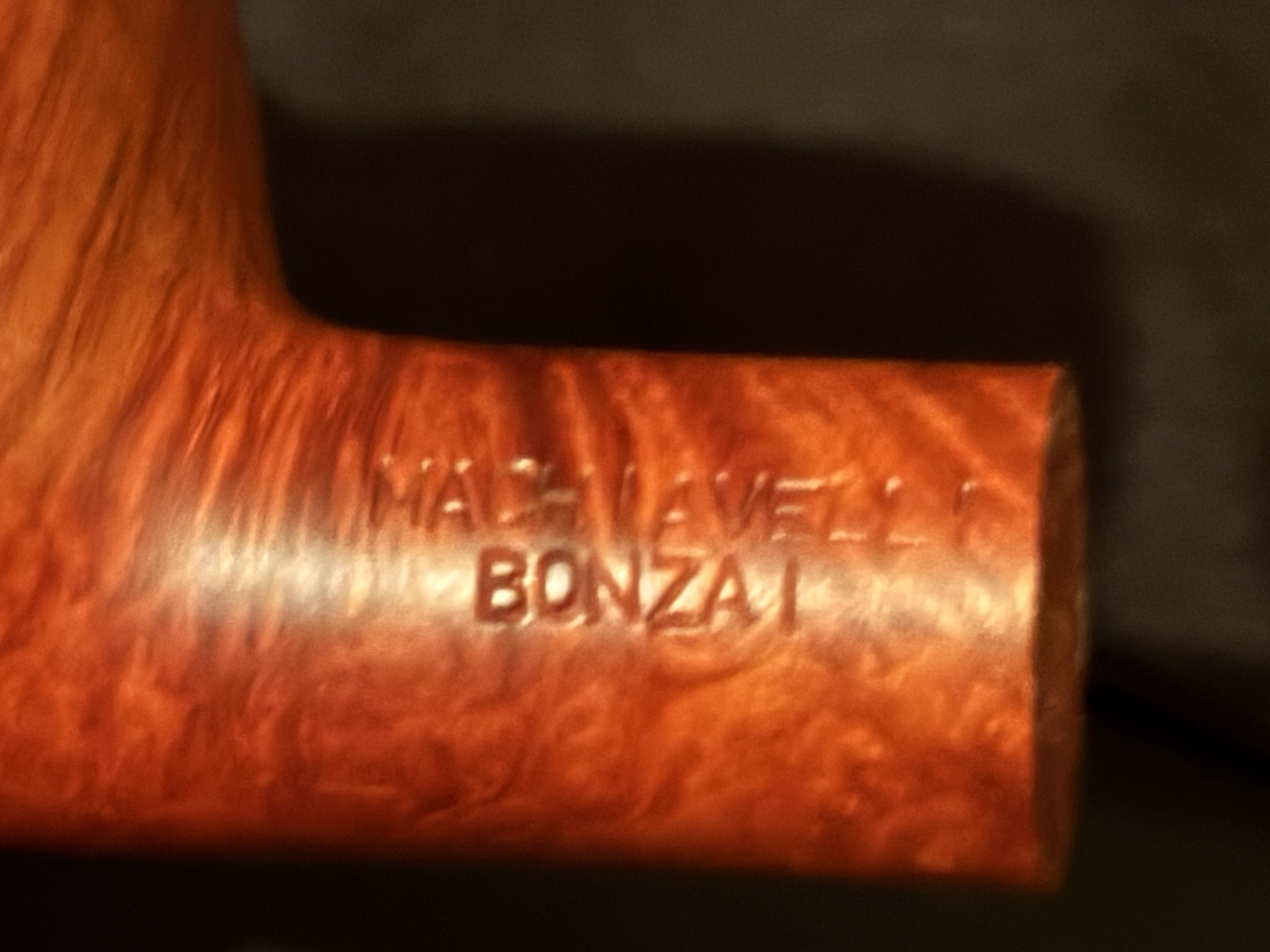 Machiavelli Bonzai Smooth Bent Apple Estate Pipe, Acrylic Saddle Stem 13