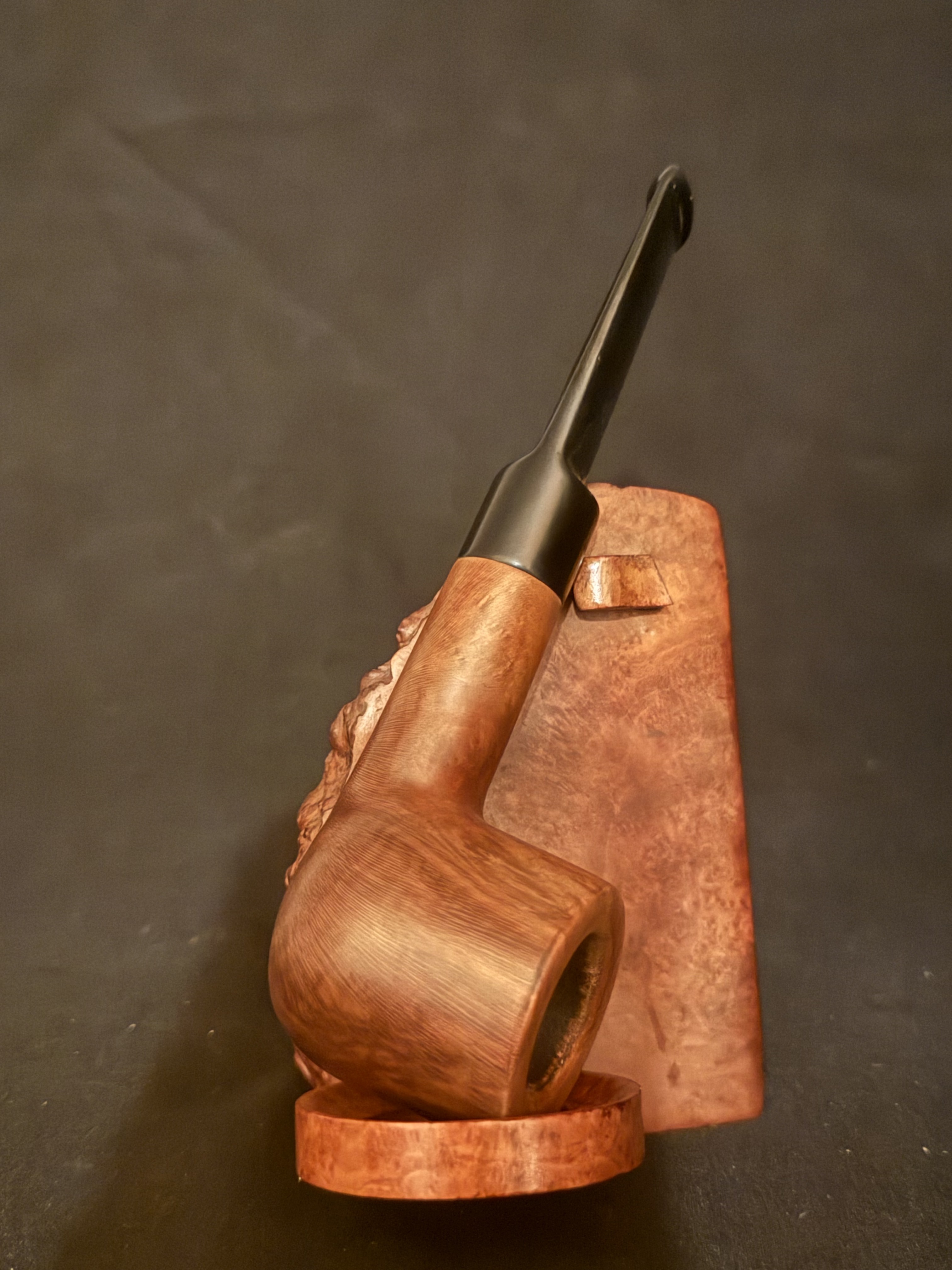 Machiavelli Smooth Straight Pot Pipe, Chubby Shank, Vulcanite Saddle Stem, 9mm 2