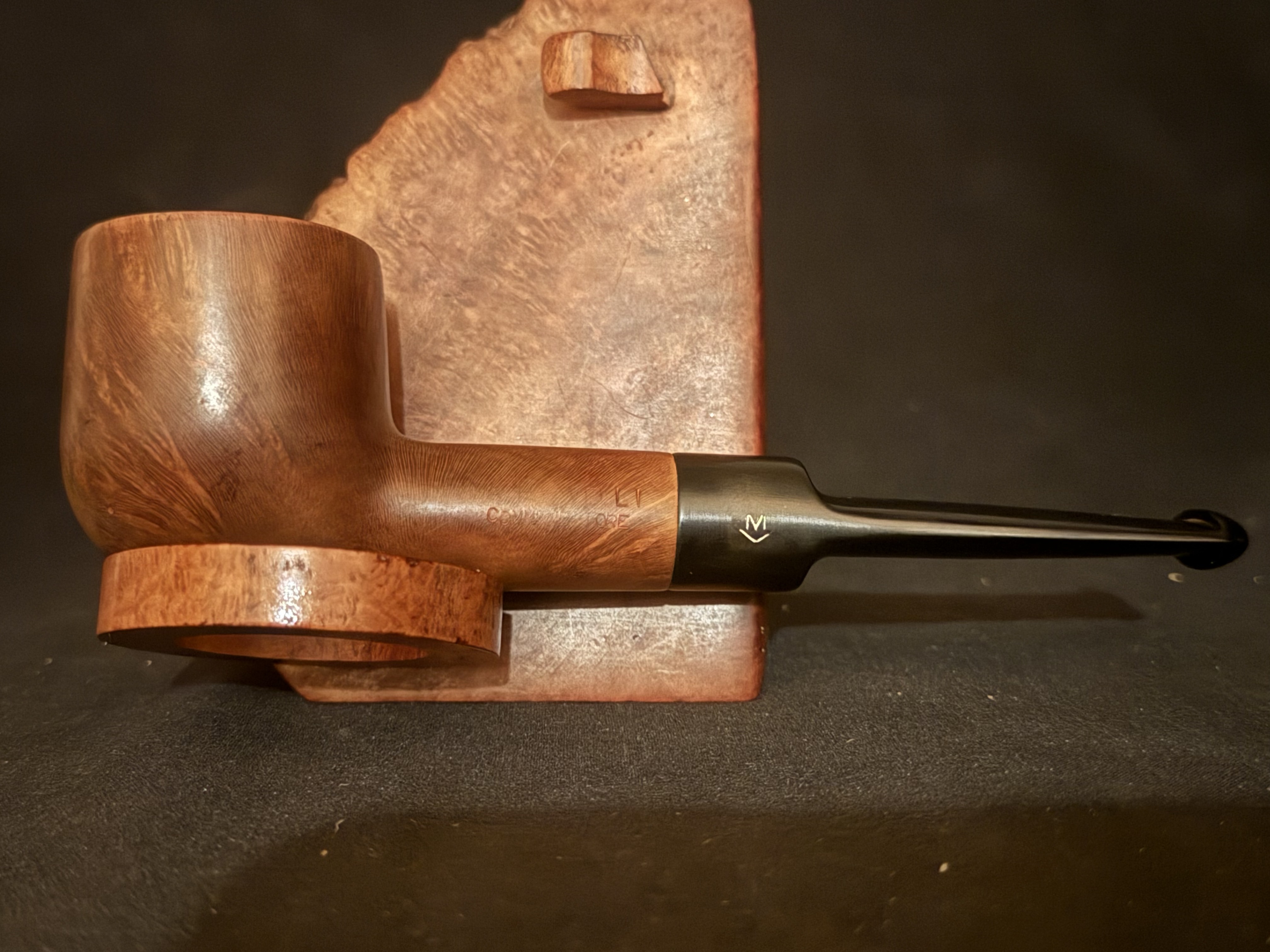 Machiavelli Smooth Straight Pot Pipe, Chubby Shank, Vulcanite Saddle Stem, 9mm 3