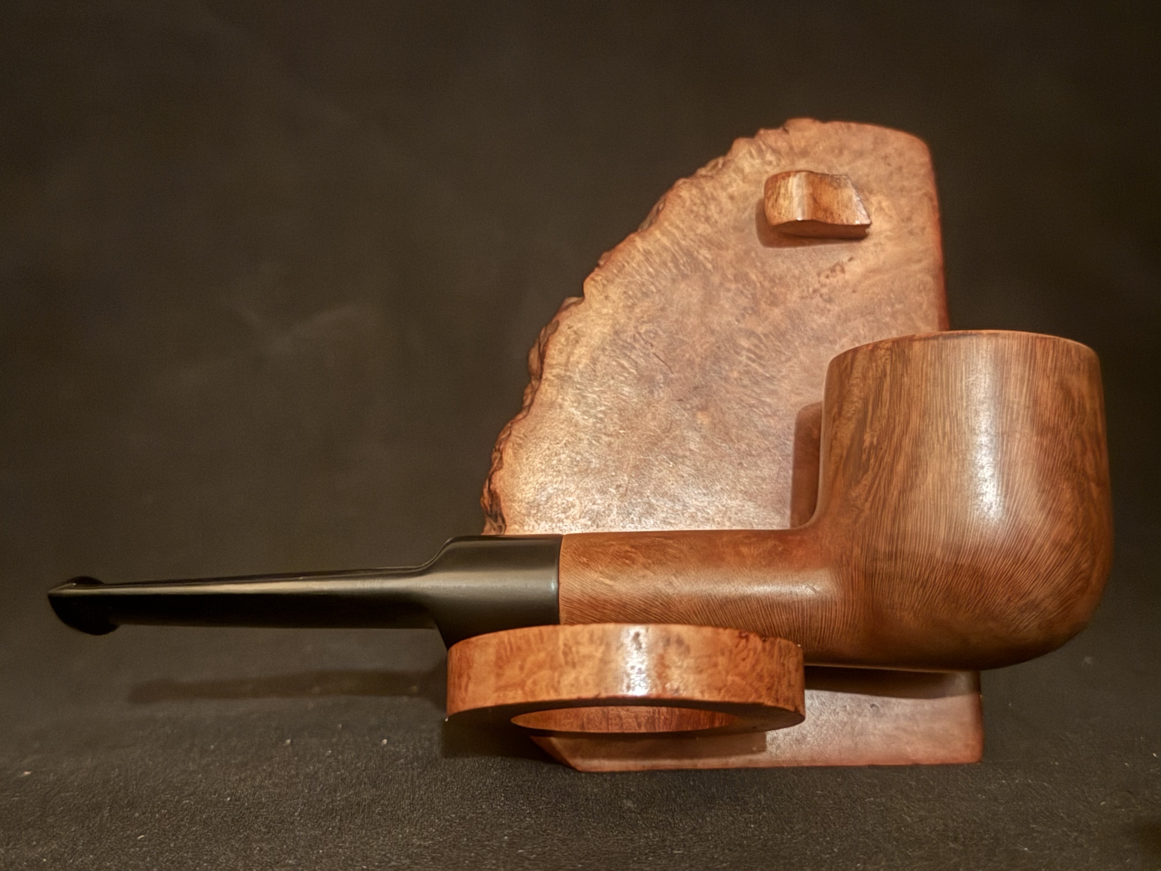 Machiavelli Smooth Straight Pot Pipe, Chubby Shank, Vulcanite Saddle Stem, 9mm 4