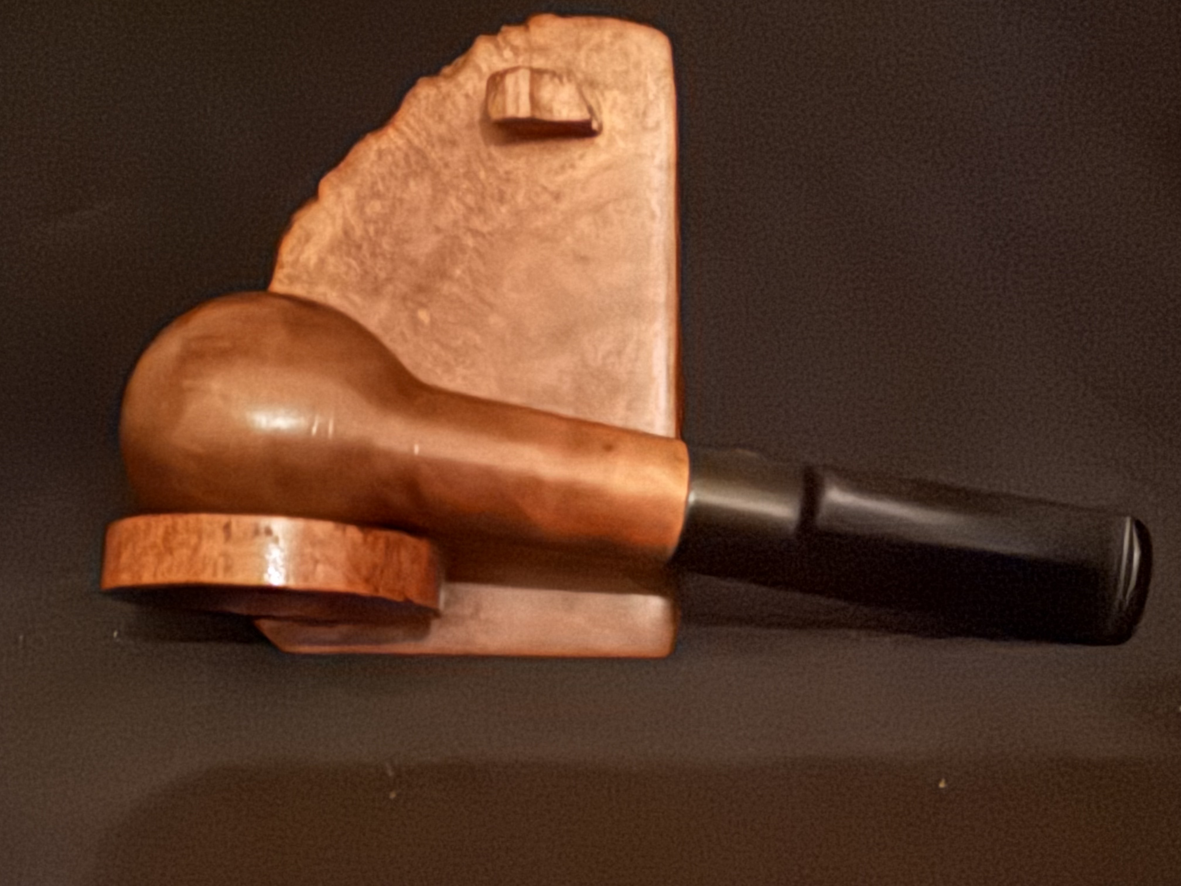 Machiavelli Smooth Straight Pot Pipe, Chubby Shank, Vulcanite Saddle Stem, 9mm 6