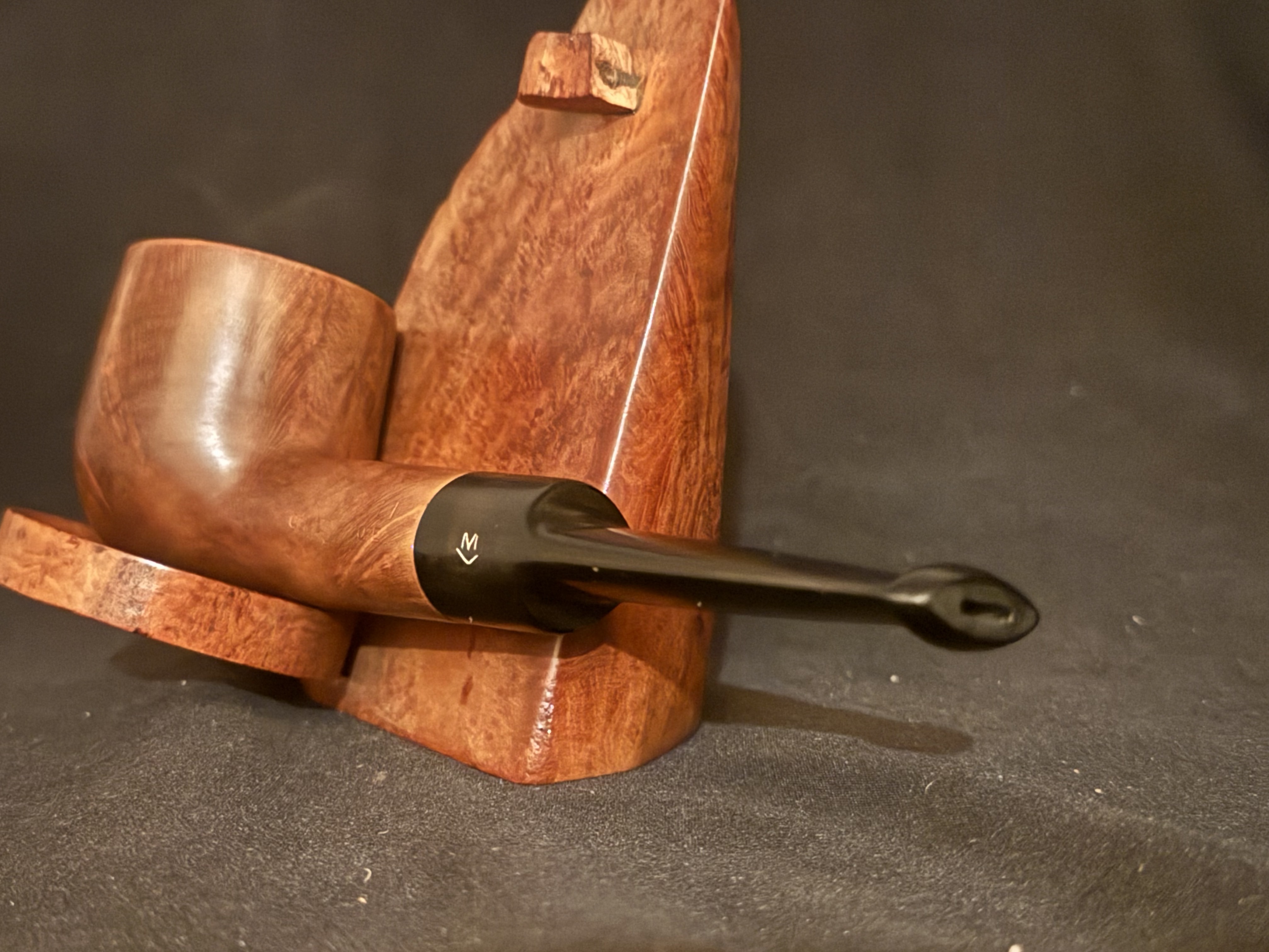 Machiavelli Smooth Straight Pot Pipe, Chubby Shank, Vulcanite Saddle Stem, 9mm 8
