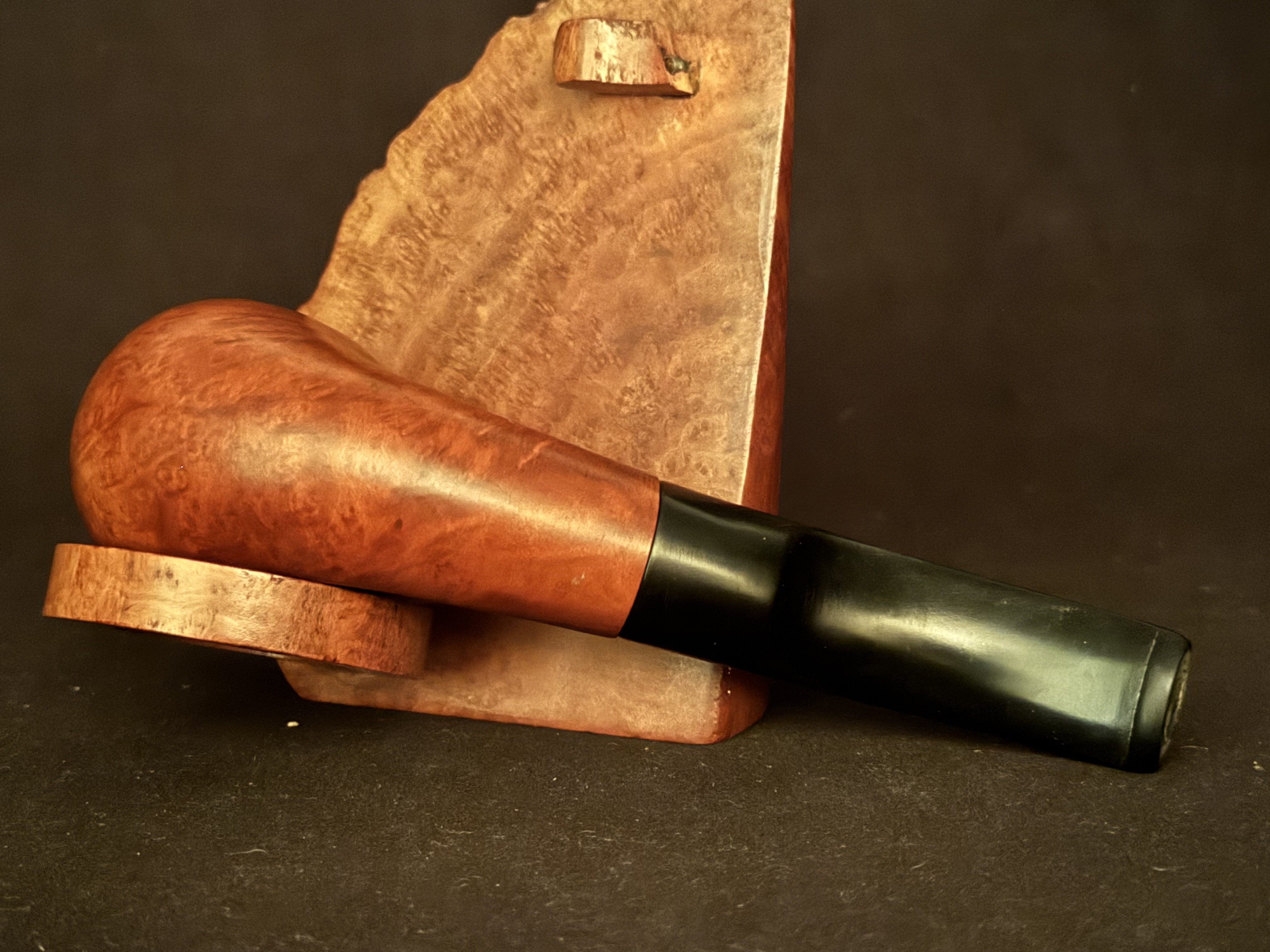 Machiavelli New York Smooth Bent Billiard Diamond-Shank Estate Pipe, 9mm Filter