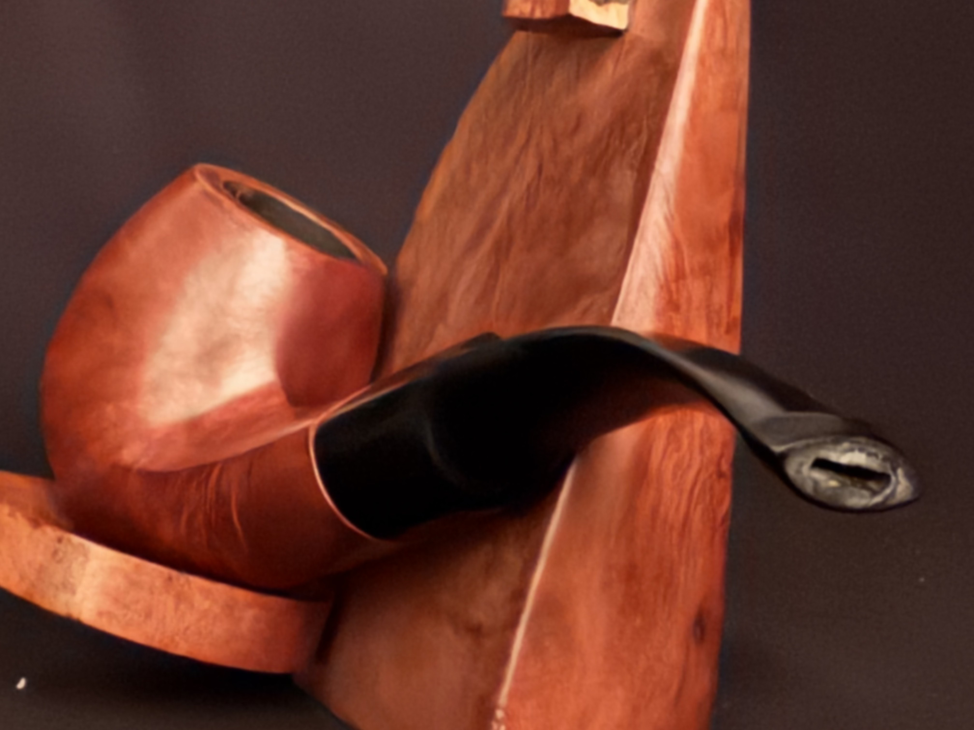 Machiavelli New York Smooth Bent Billiard Diamond-Shank Estate Pipe, 9mm Filter 2