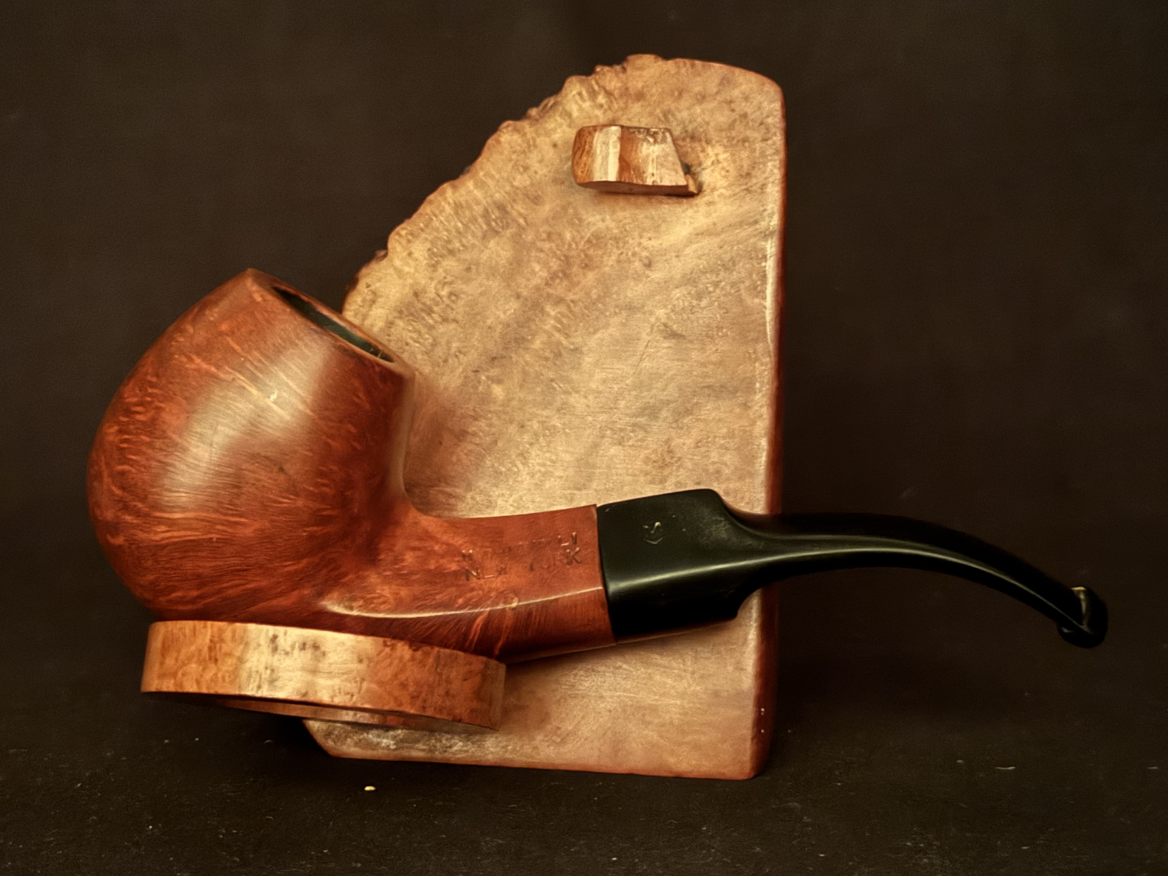 Machiavelli New York Smooth Bent Billiard Diamond-Shank Estate Pipe, 9mm Filter 8