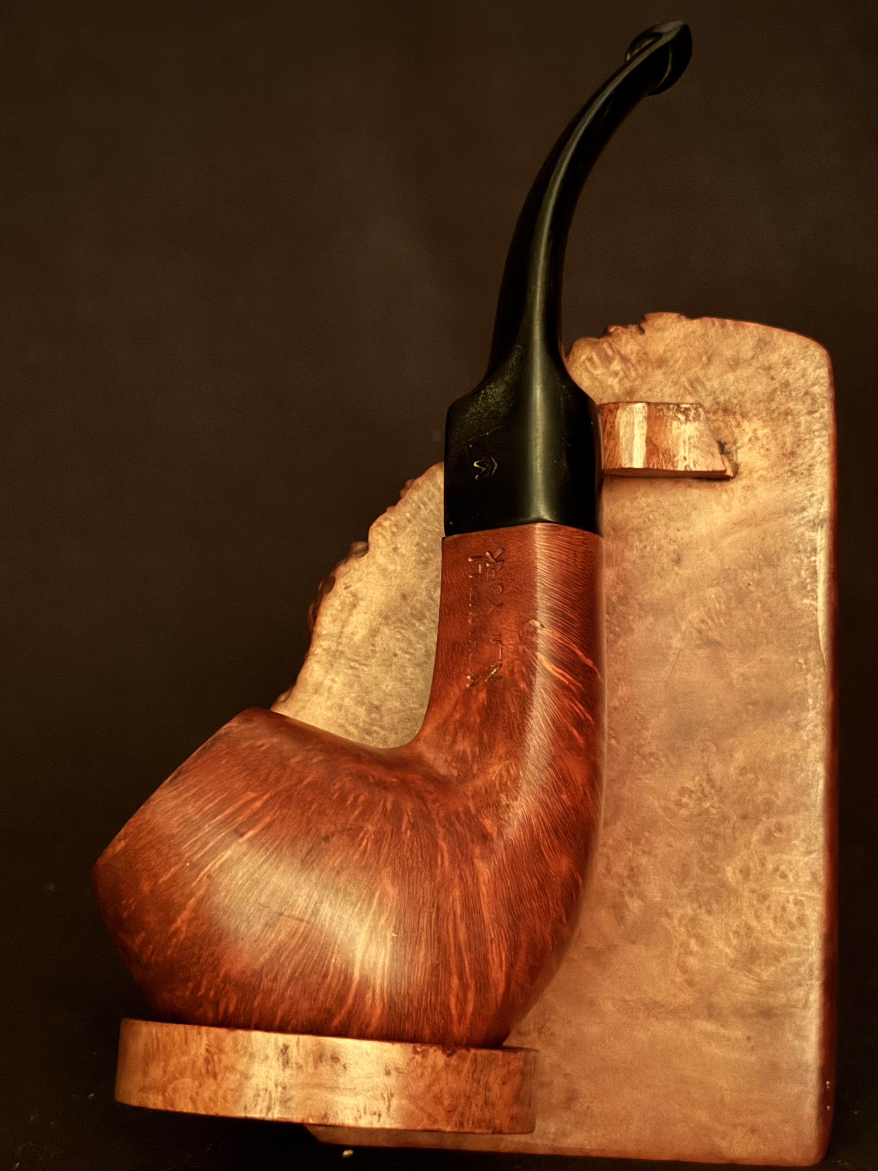 Machiavelli New York Smooth Bent Billiard Diamond-Shank Estate Pipe, 9mm Filter 10