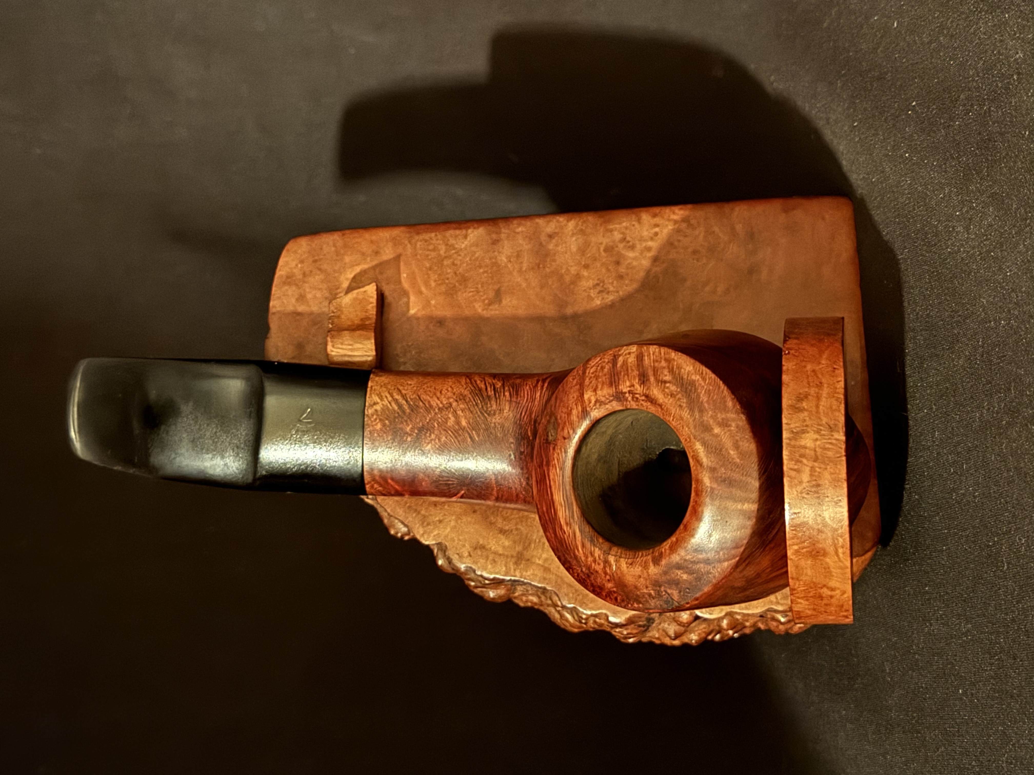 Madelcar Smooth Bent Volcano Briar Pipe, Vulcanite Saddle Stem, Estate 2