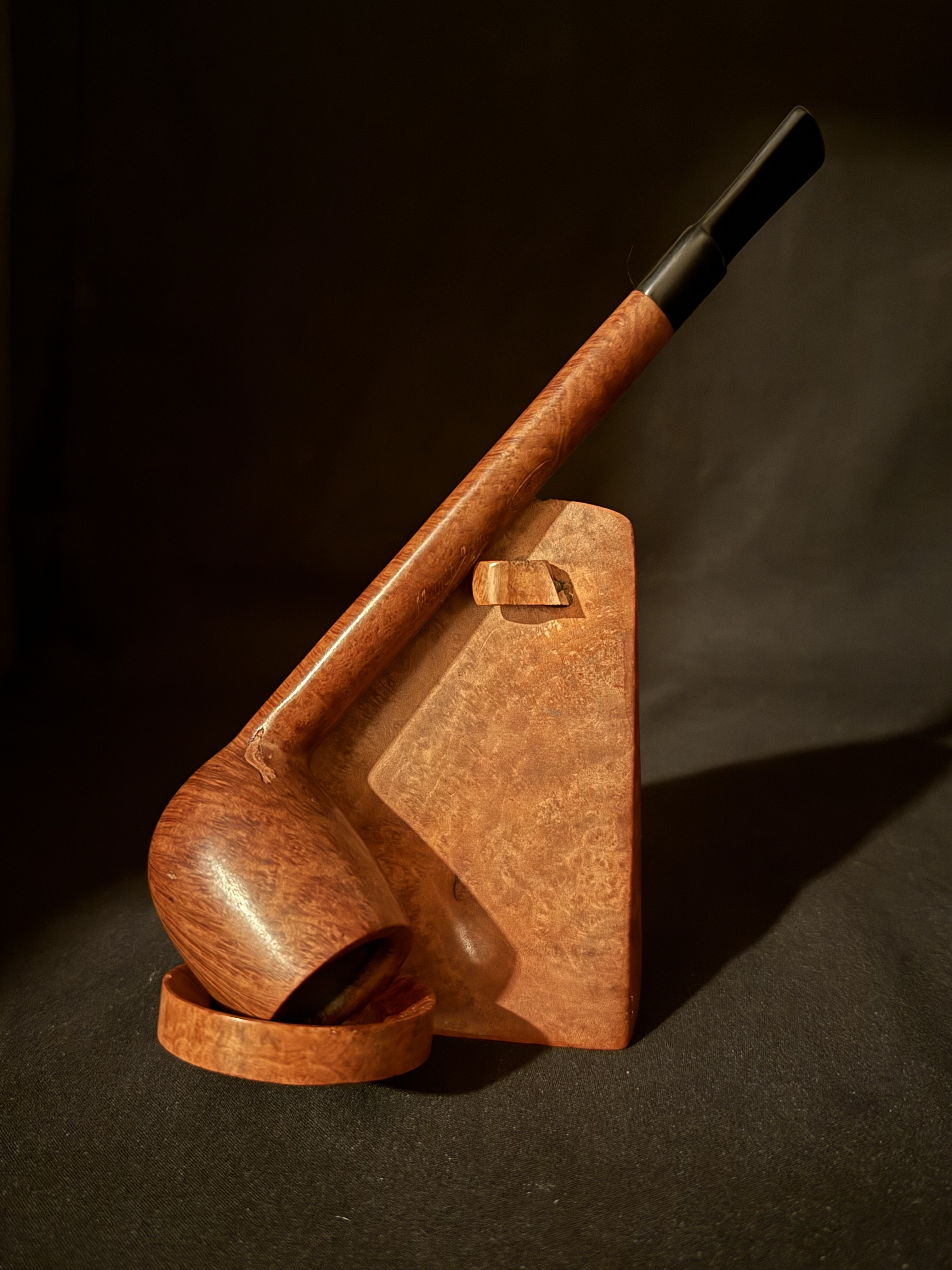 Manitoba St. Claude French Estate Lumberman Smooth Vulcanite Saddle Stem Pipe 2