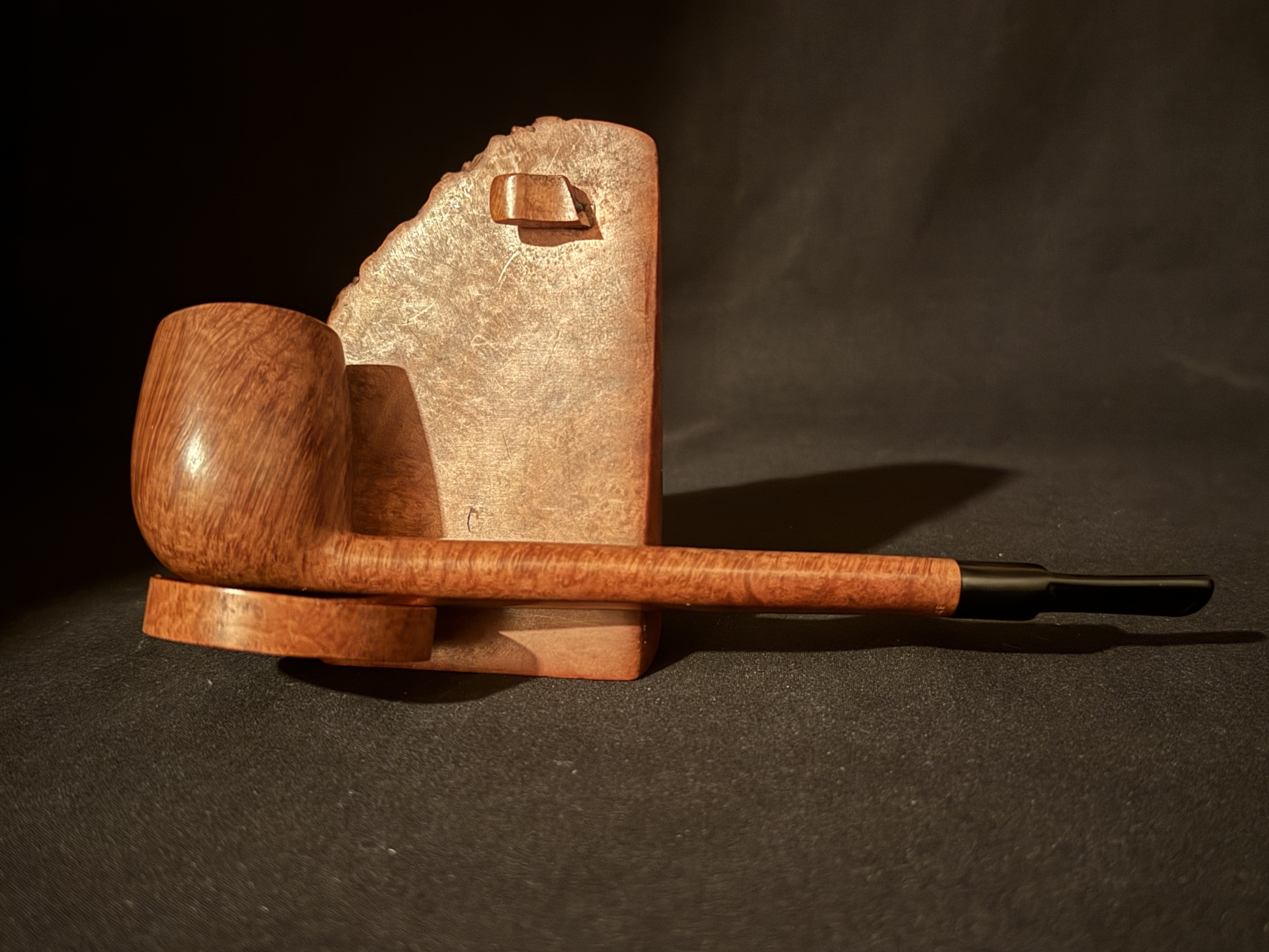 Manitoba St. Claude French Estate Lumberman Smooth Vulcanite Saddle Stem Pipe 3