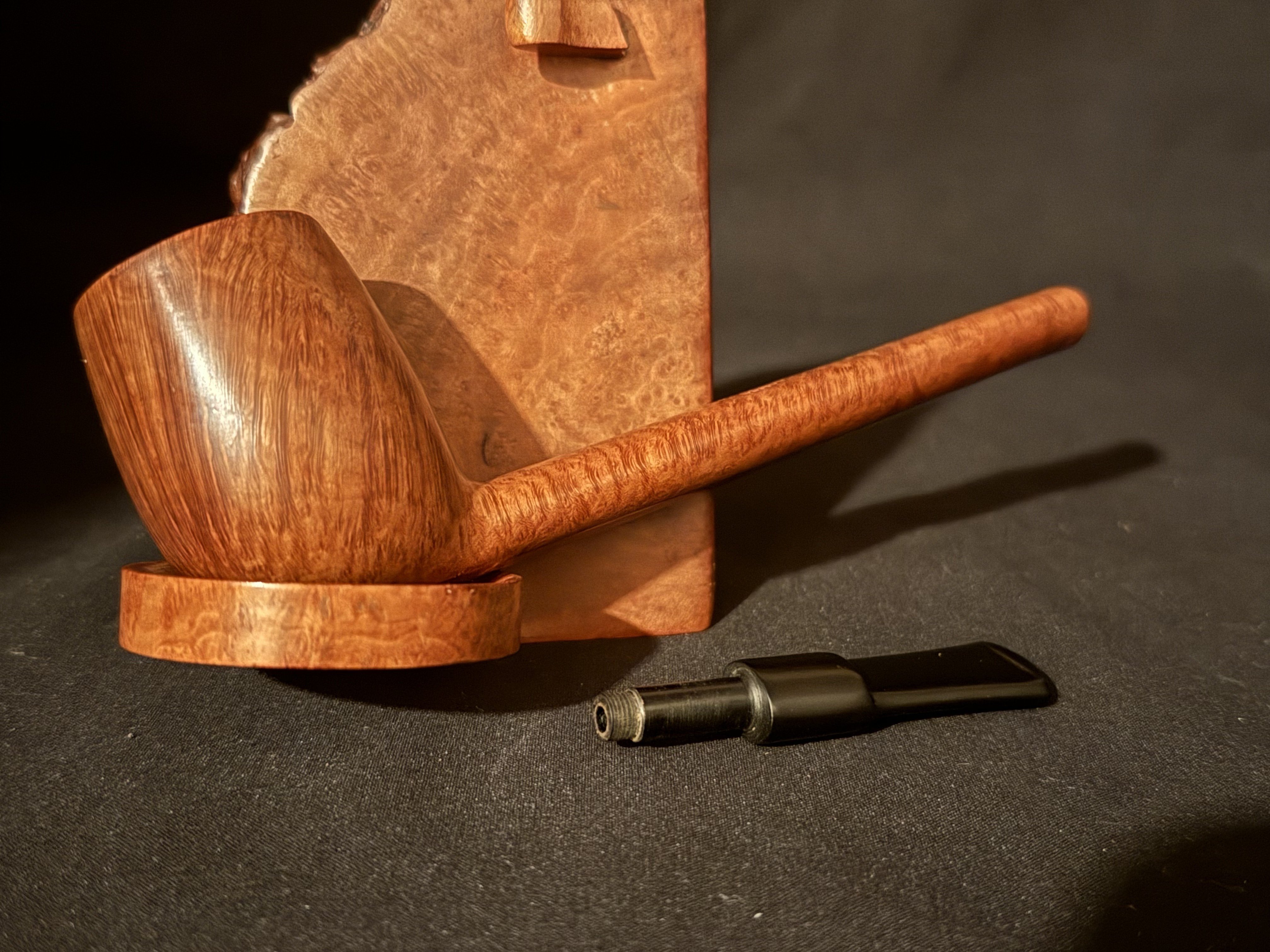 Manitoba St. Claude French Estate Lumberman Smooth Vulcanite Saddle Stem Pipe 11