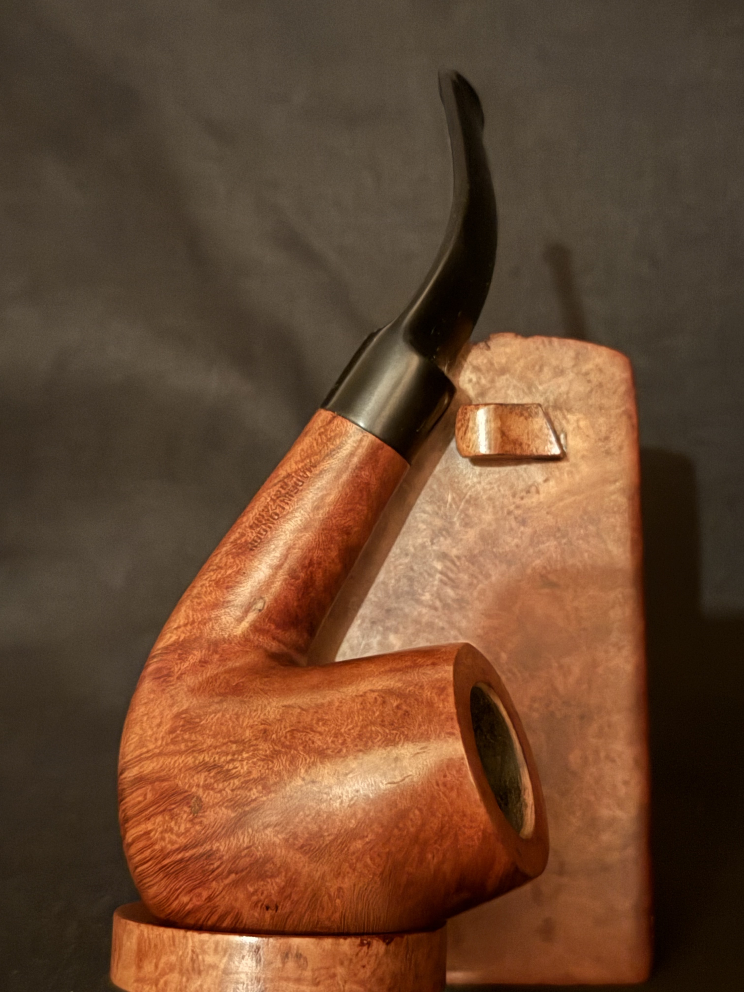 Masta 189S Large Smooth Bent Billiard Estate Pipe, 9mm Filter, Vulcanite Saddle Stem, Fishtail Bit, Made in London England 2