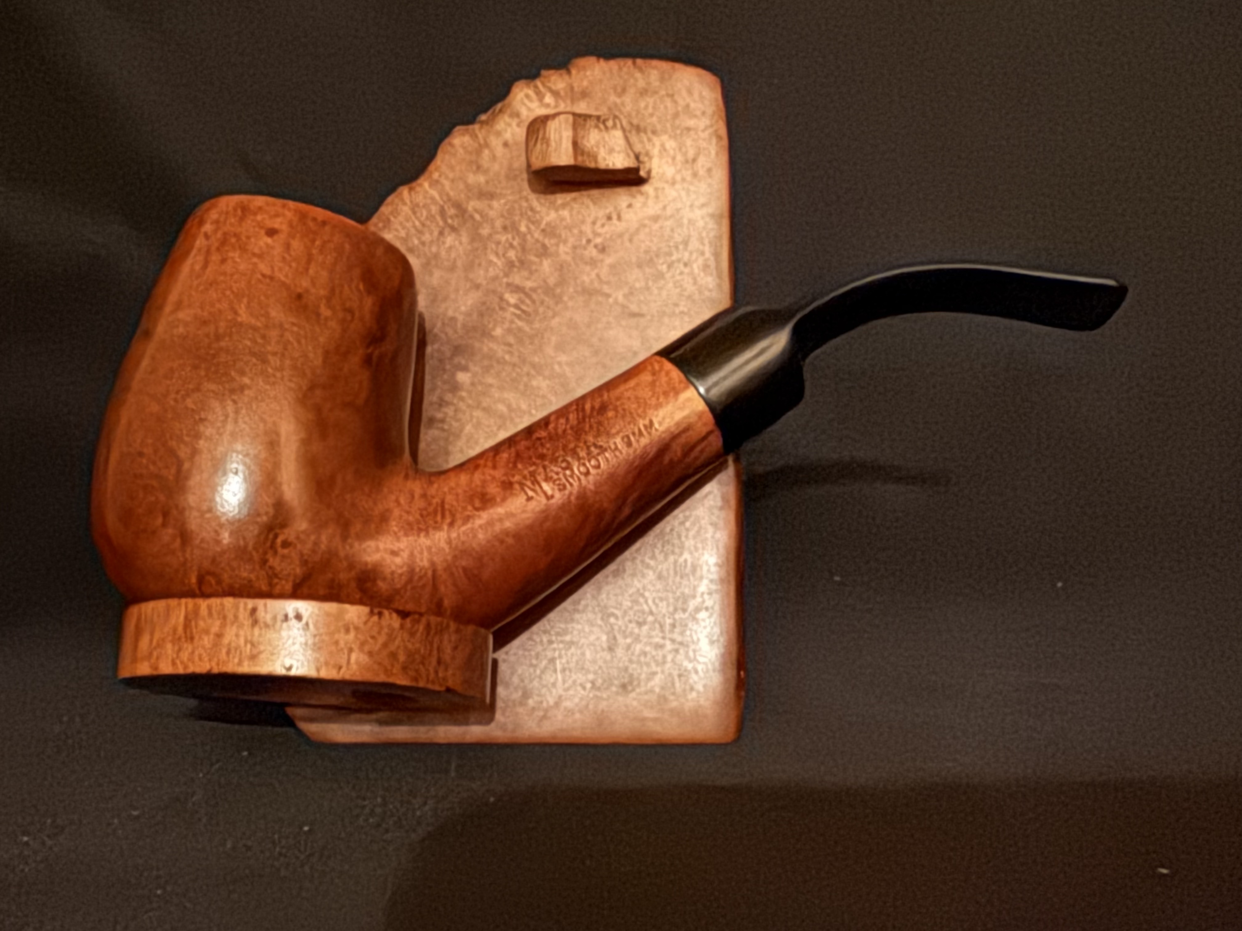 Masta 189S Large Smooth Bent Billiard Estate Pipe, 9mm Filter, Vulcanite Saddle Stem, Fishtail Bit, Made in London England 3