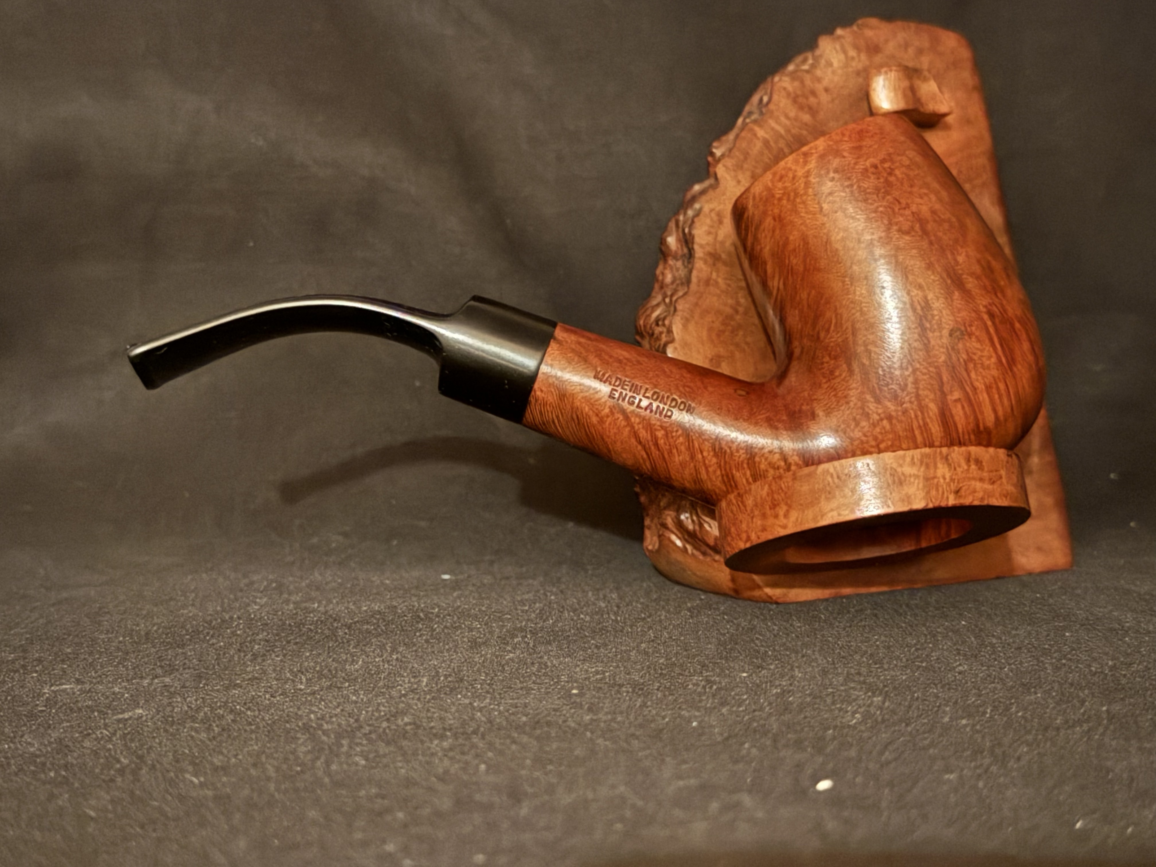 Masta 189S Large Smooth Bent Billiard Estate Pipe, 9mm Filter, Vulcanite Saddle Stem, Fishtail Bit, Made in London England 4