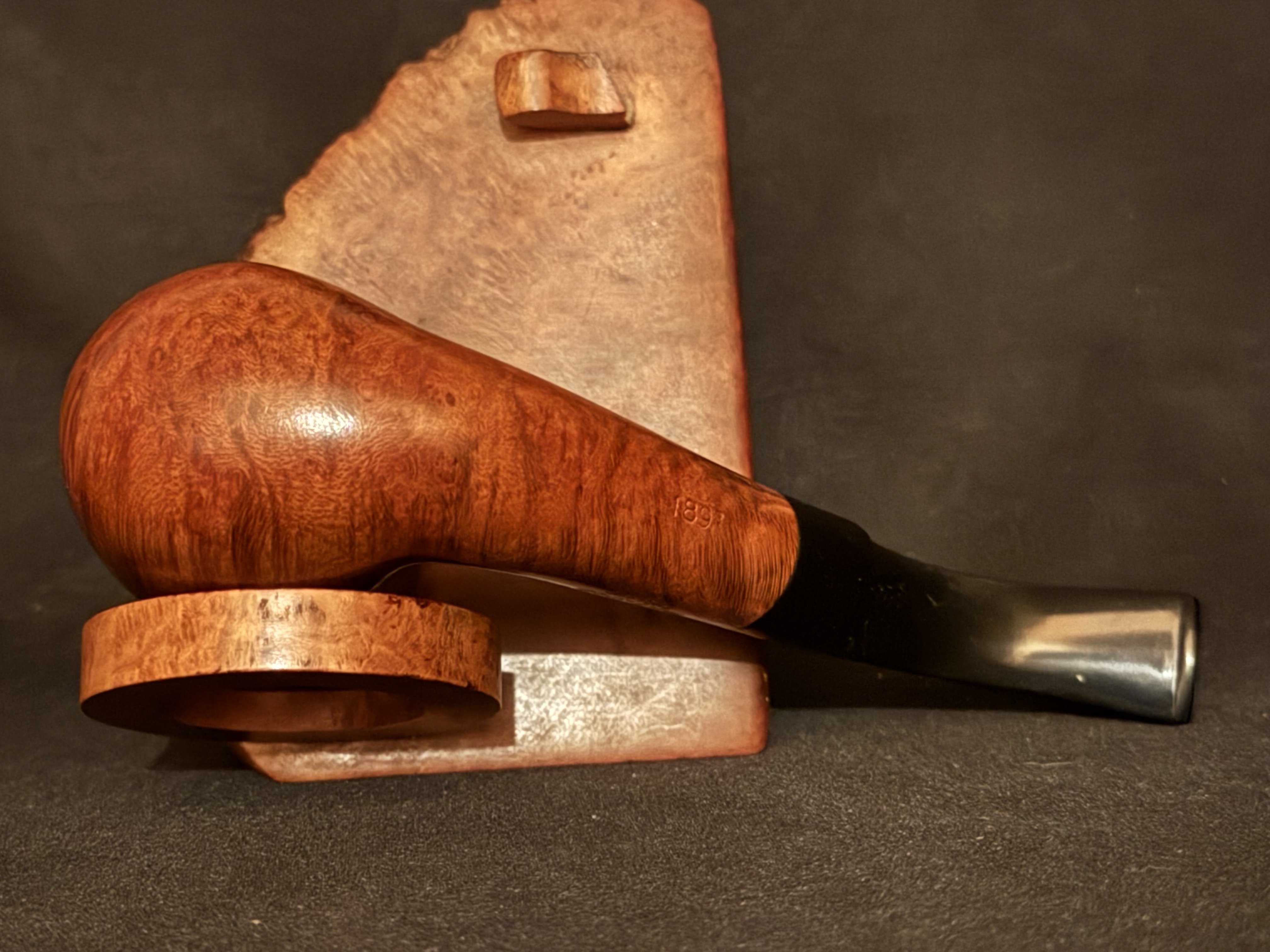 Masta 189S Large Smooth Bent Billiard Estate Pipe, 9mm Filter, Vulcanite Saddle Stem, Fishtail Bit, Made in London England 6