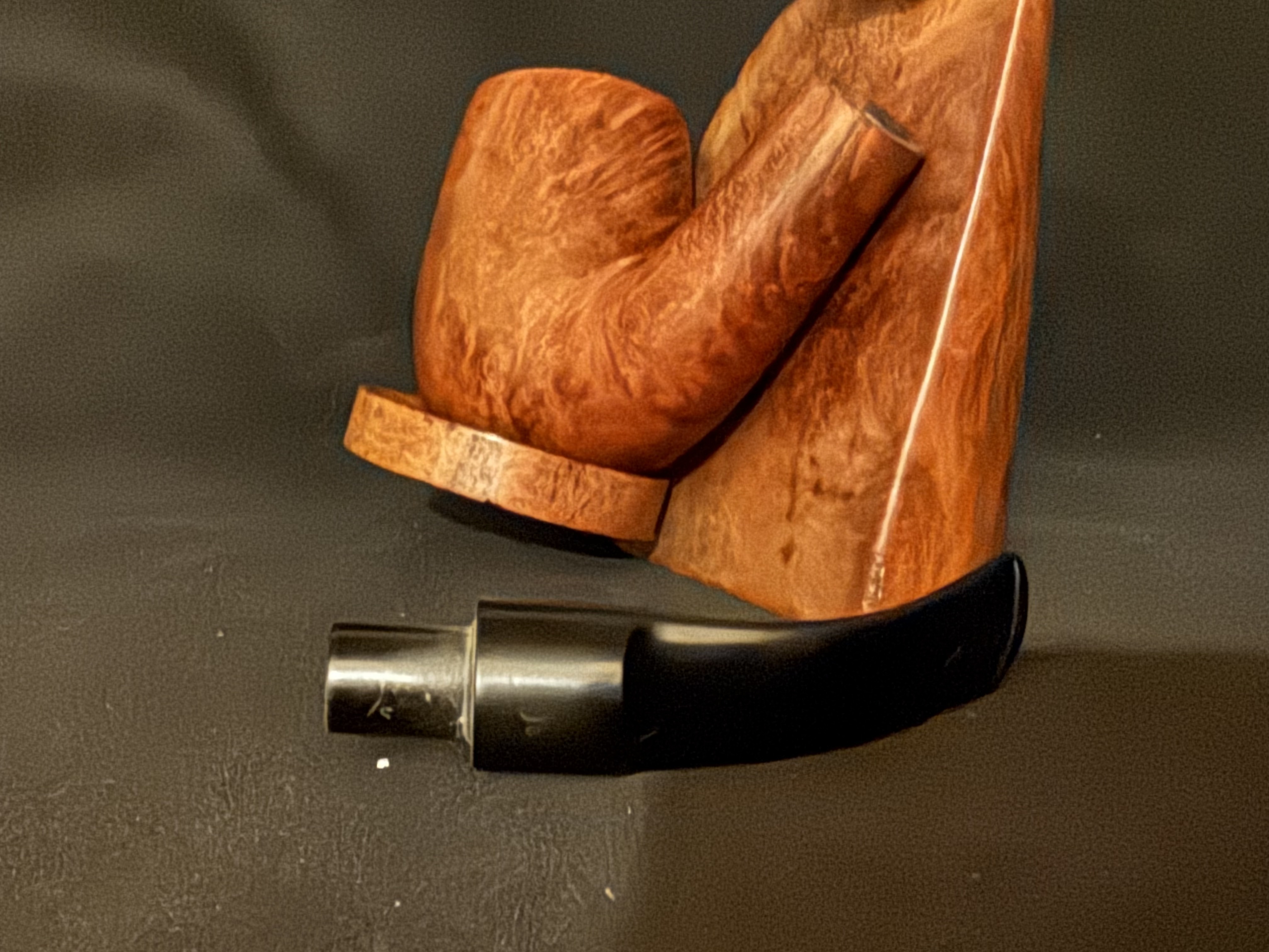 Masta 189S Large Smooth Bent Billiard Estate Pipe, 9mm Filter, Vulcanite Saddle Stem, Fishtail Bit, Made in London England 9