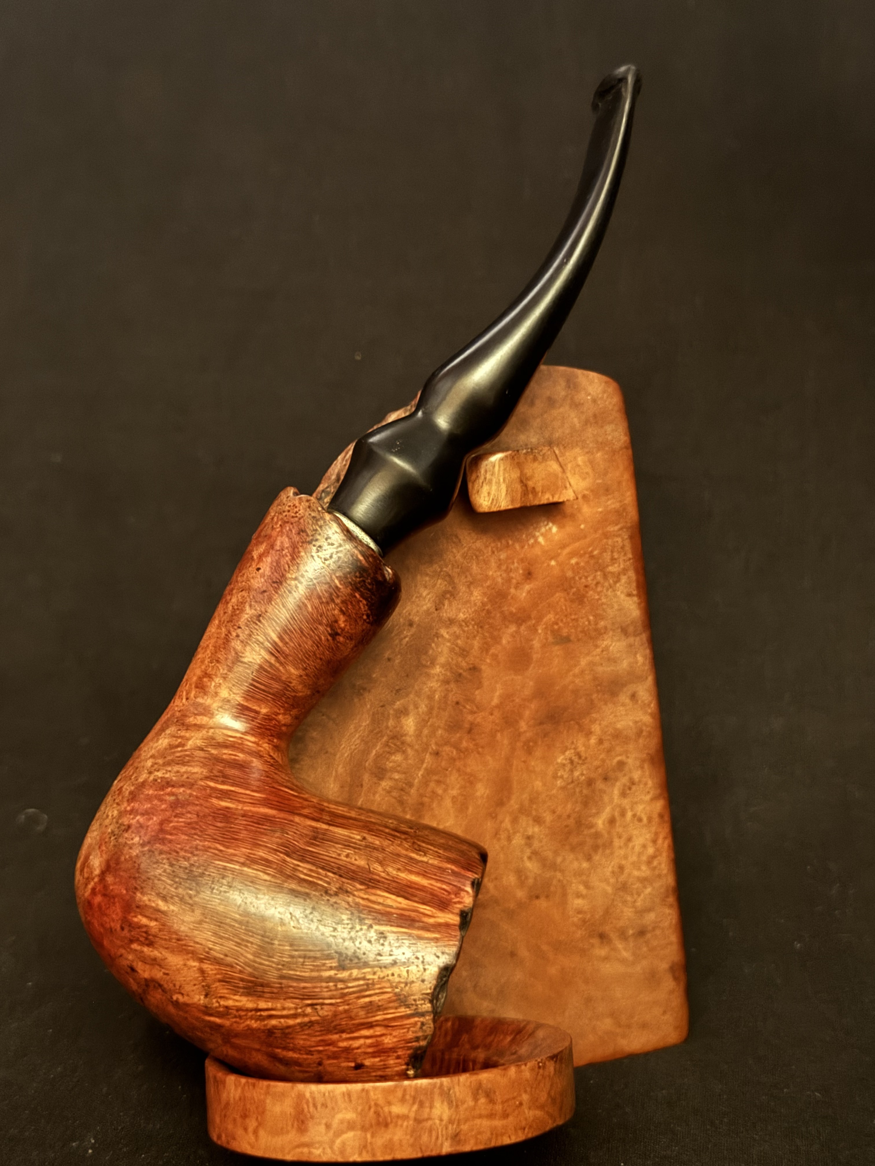 Mastersen Burl Briar Freehand Bent Dublin Plateau Rim Estate Pipe, France 2