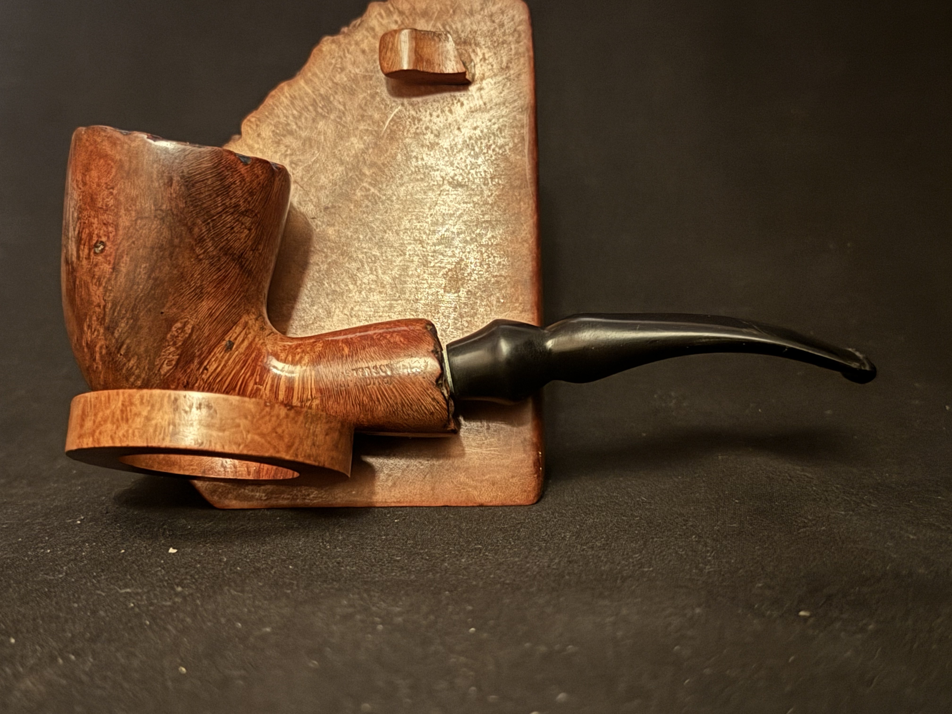 Mastersen Burl Briar Freehand Bent Dublin Plateau Rim Estate Pipe, France 3