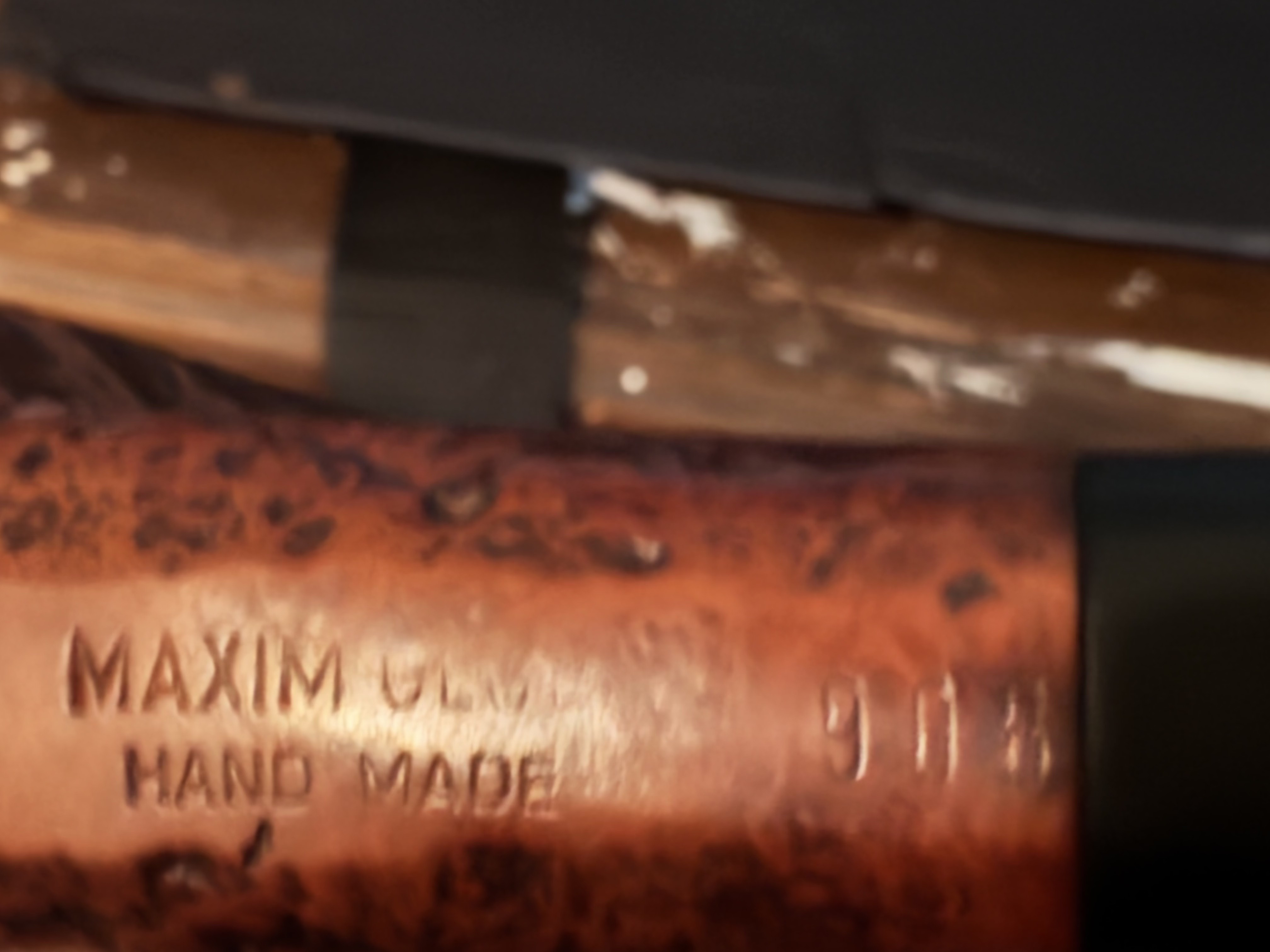 MAXIM Hand Made (908) Sandblast Bent Billiard Vulcanite Saddle Stem Fishtail Estate Pipe 8