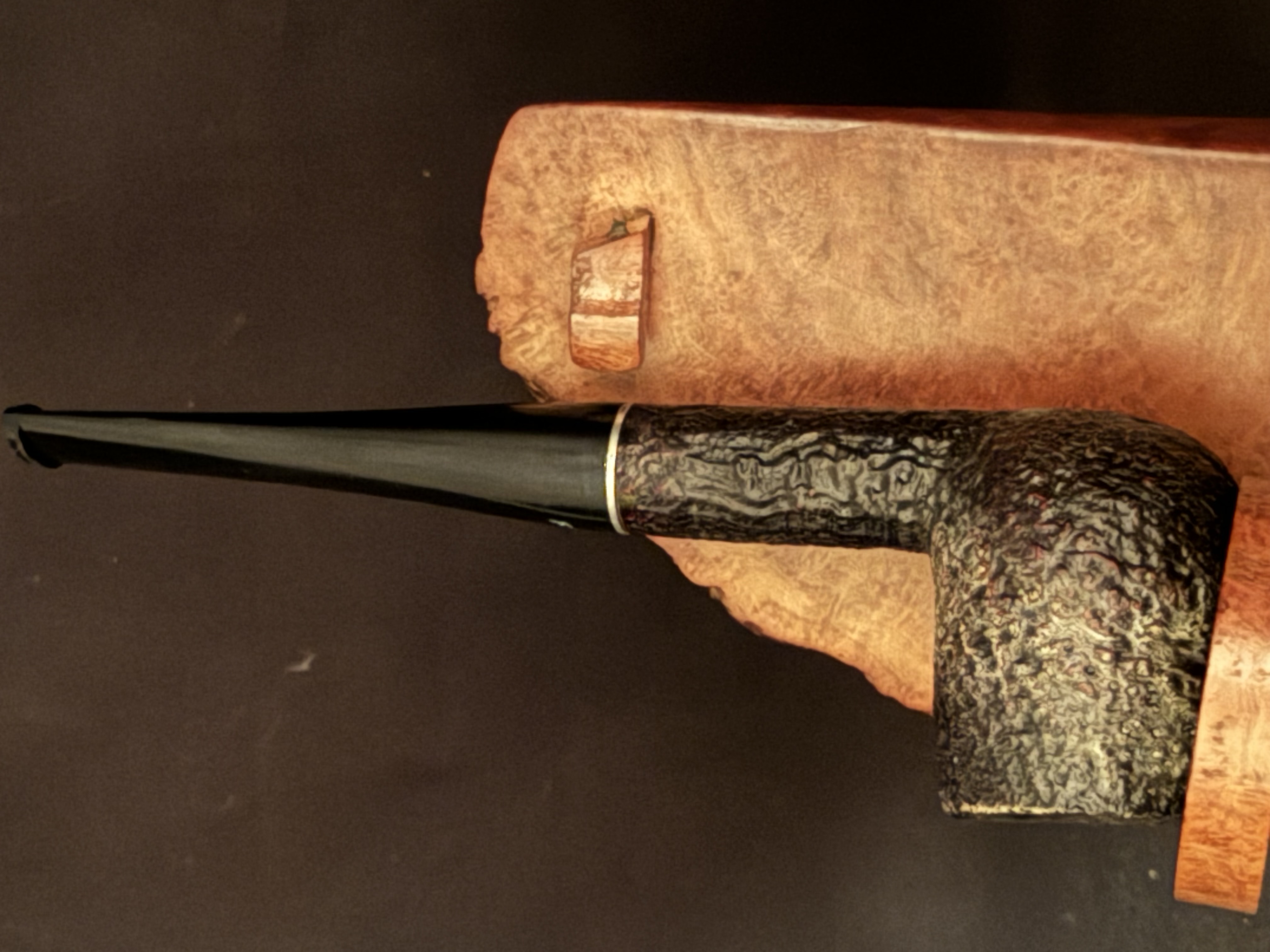 Medico Standard Select Briar Sandblast Straight Billiard Vulcanite Stem Fishtail Estate Pipe