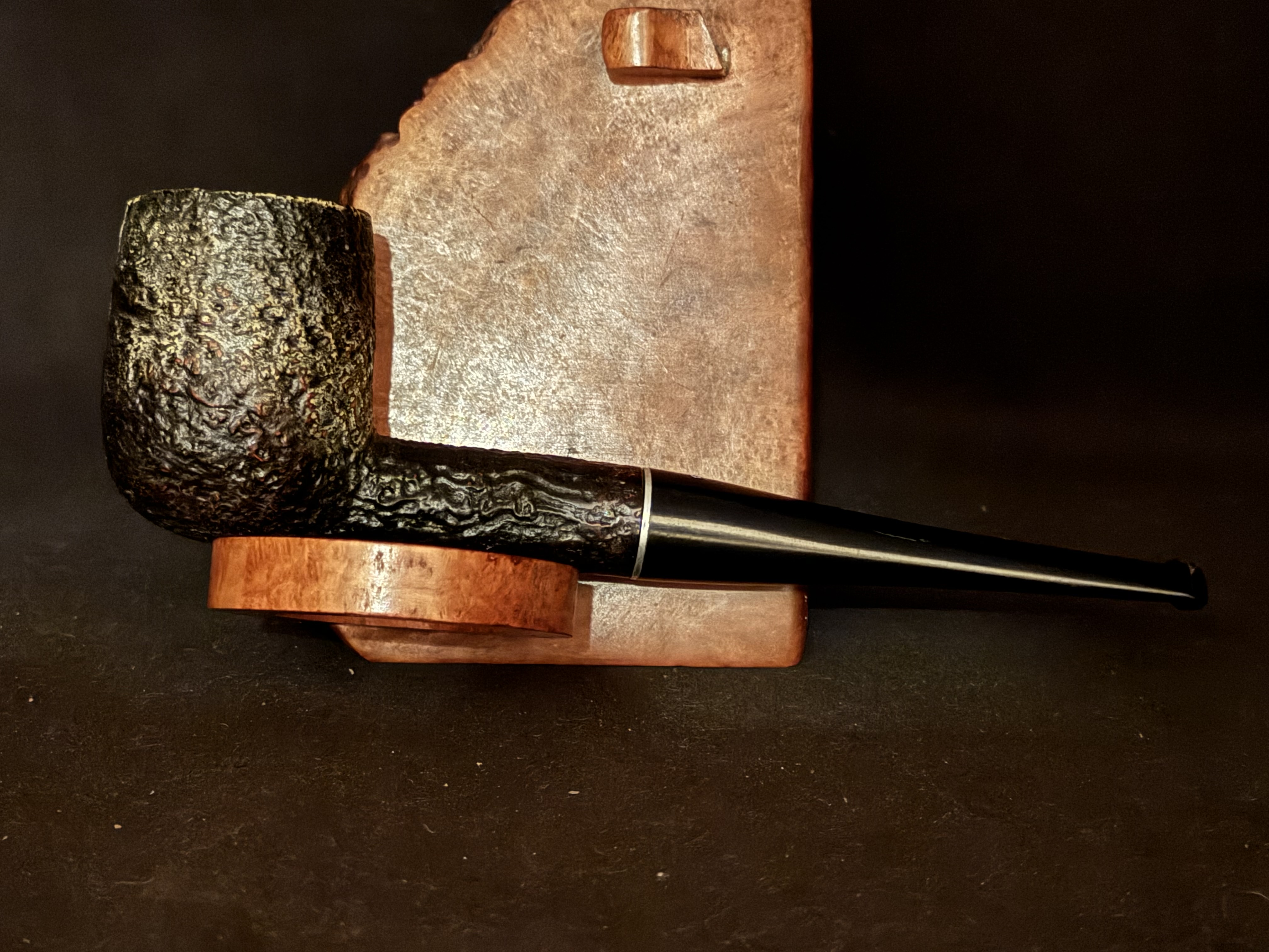 Medico Standard Select Briar Sandblast Straight Billiard Vulcanite Stem Fishtail Estate Pipe 3
