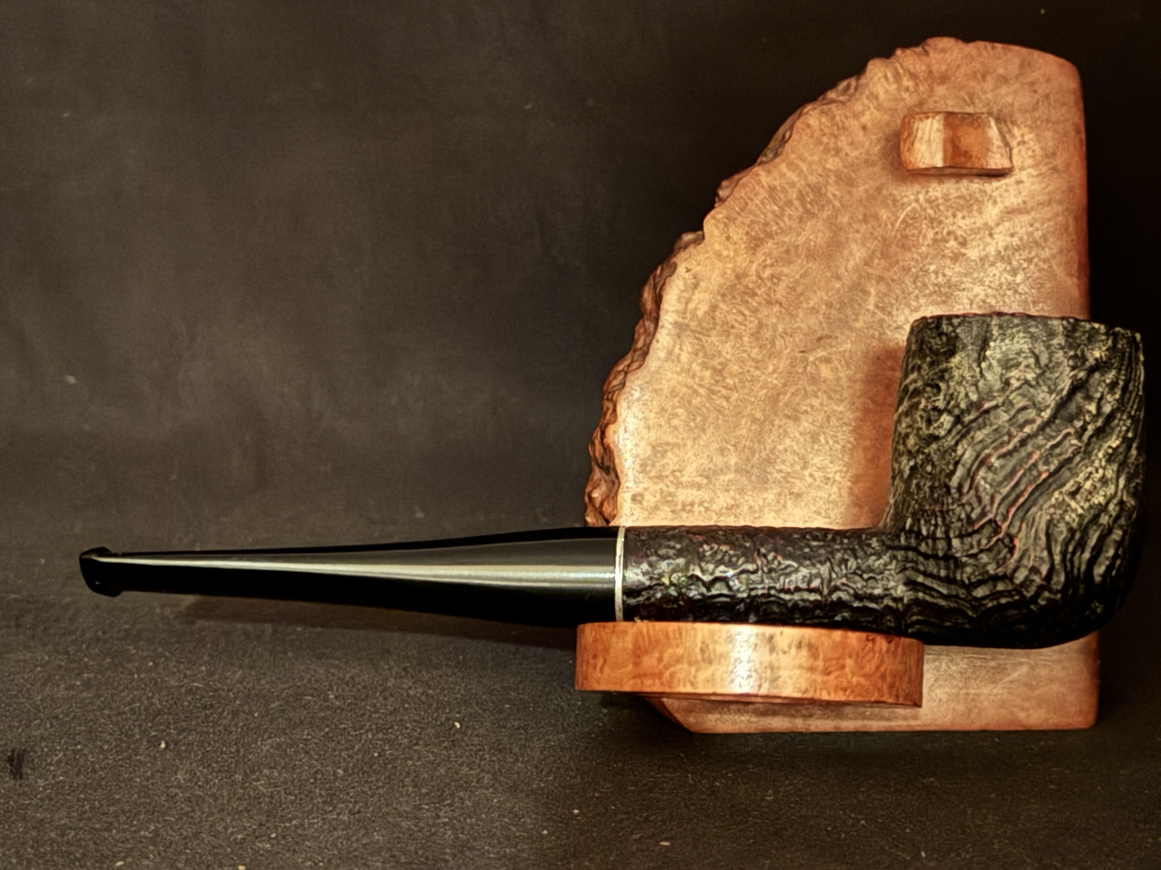 Medico Standard Select Briar Sandblast Straight Billiard Vulcanite Stem Fishtail Estate Pipe 4