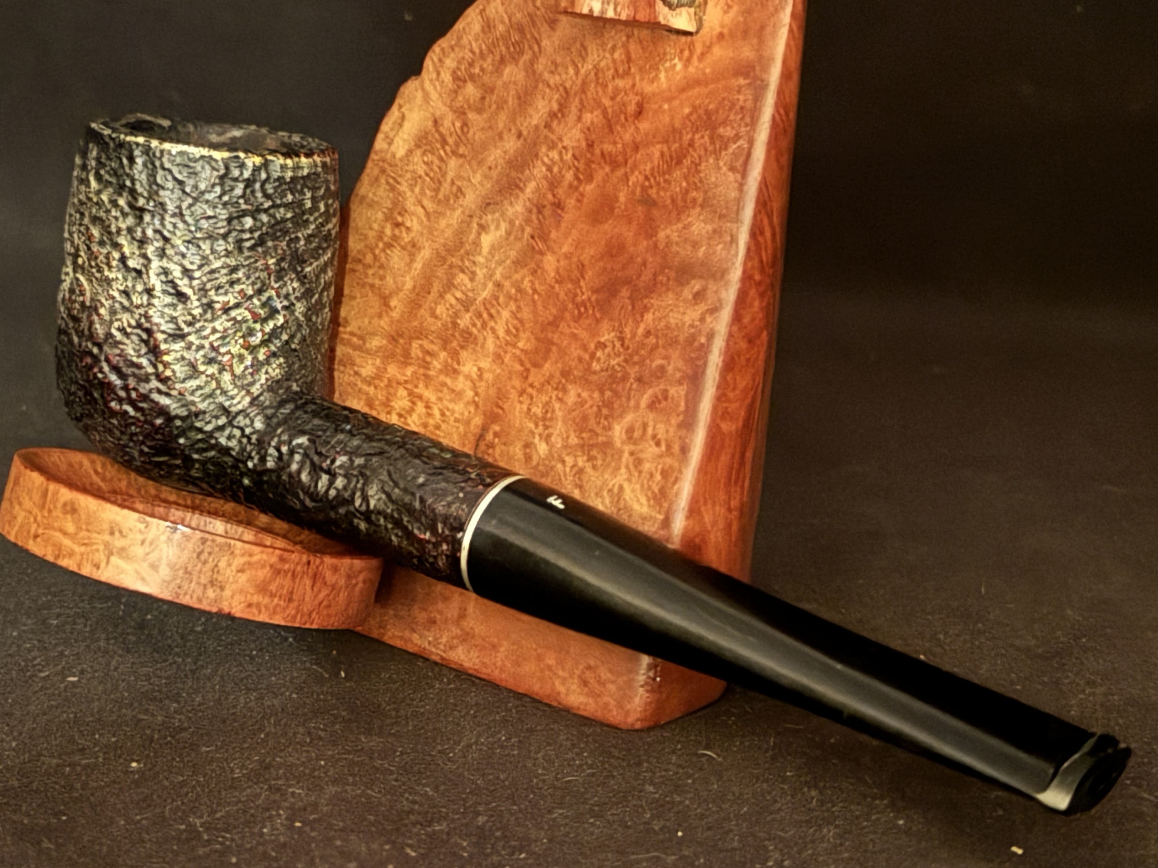 Medico Standard Select Briar Sandblast Straight Billiard Vulcanite Stem Fishtail Estate Pipe 8